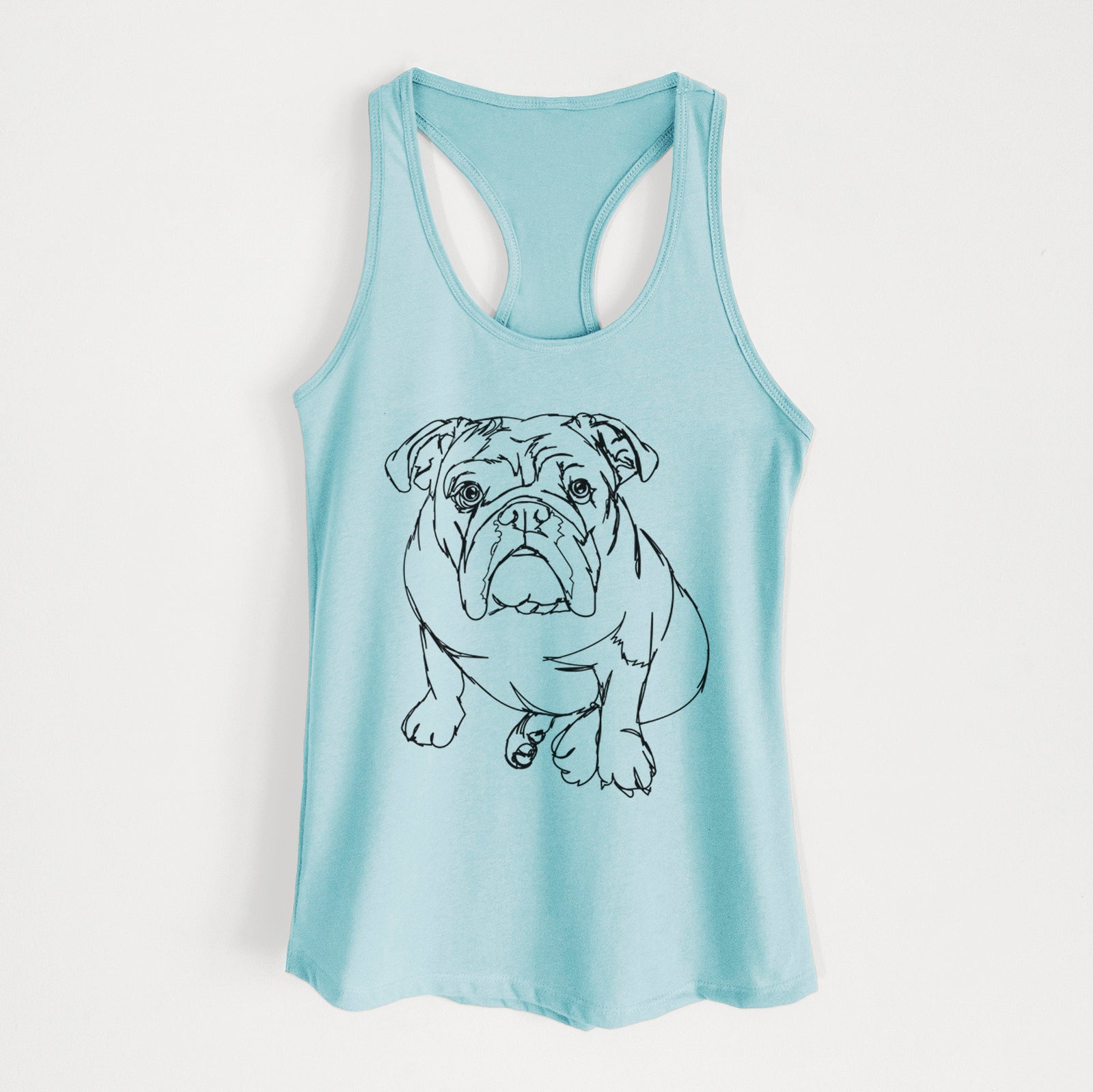 Doodled Penny the English Bulldog - Women's Racerback Tanktop