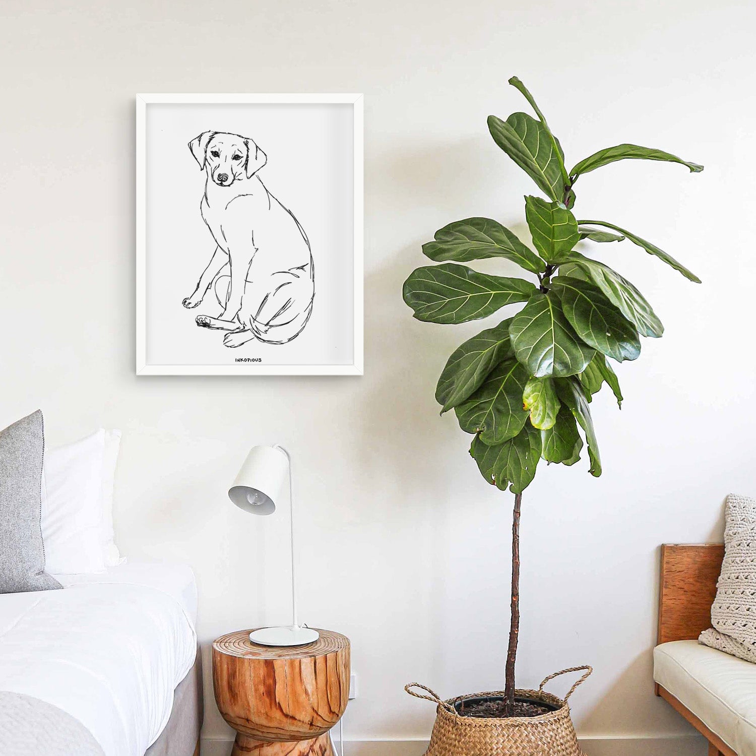 Doodled Penny the Mixed Breed Art Print