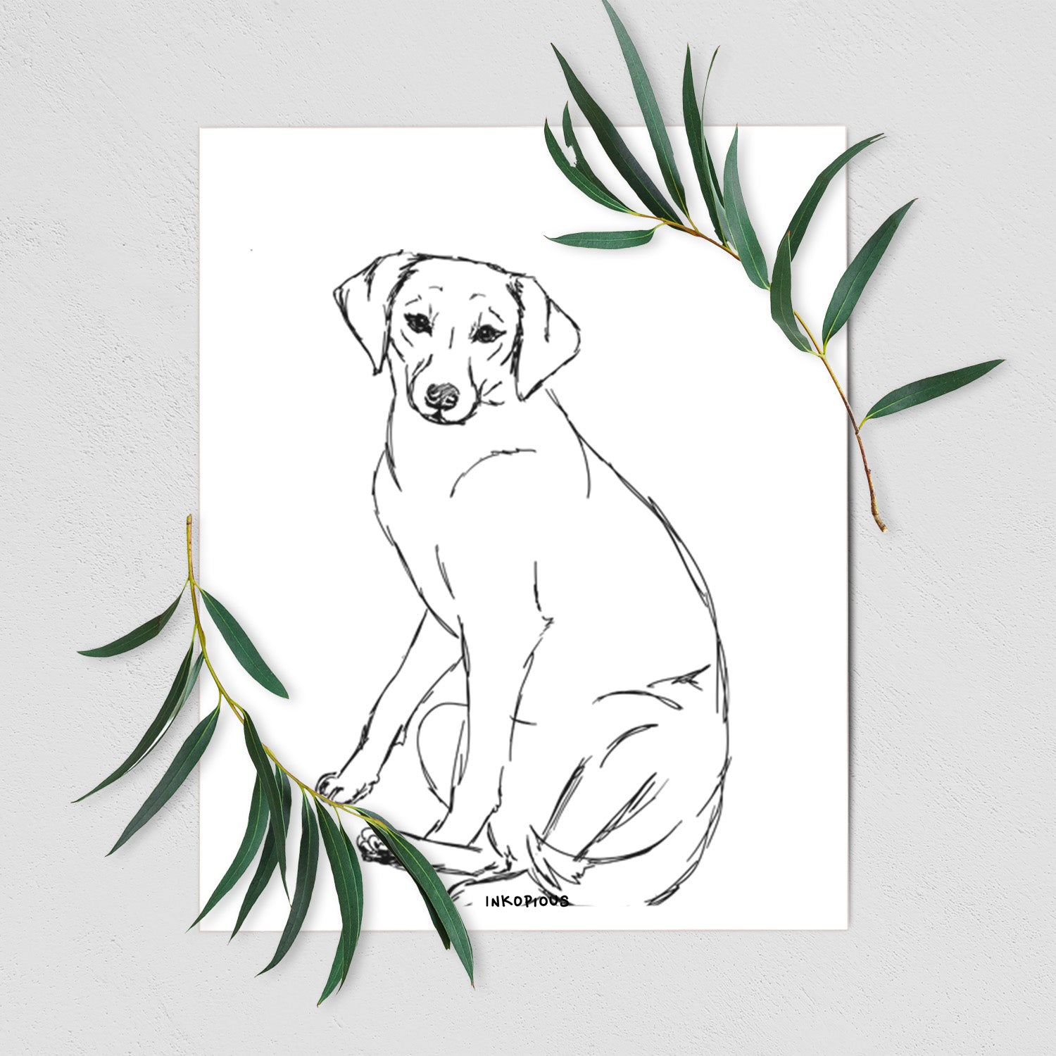 Doodled Penny the Mixed Breed Art Print