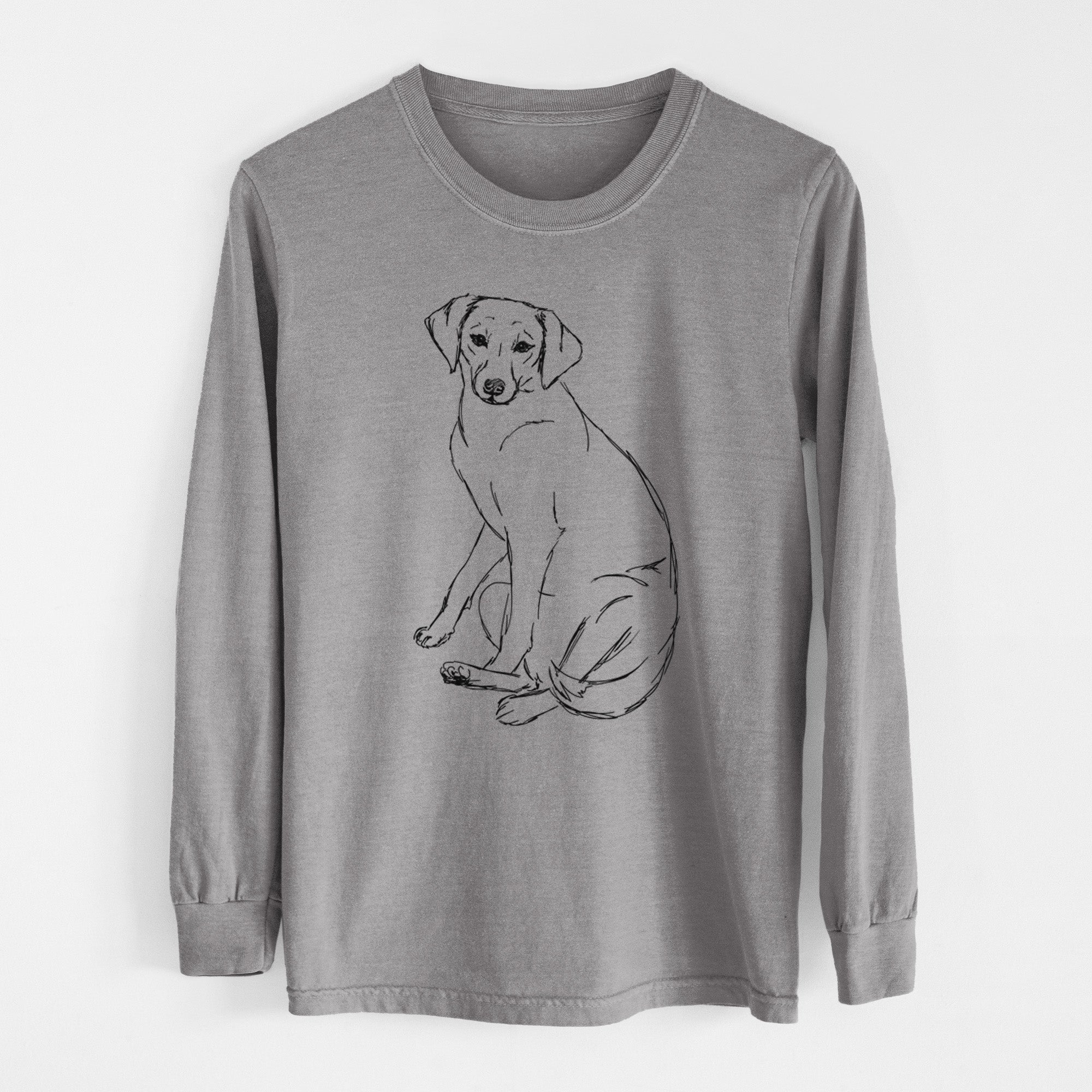 Doodled Penny the Mixed Breed - Heavyweight 100% Cotton Long Sleeve