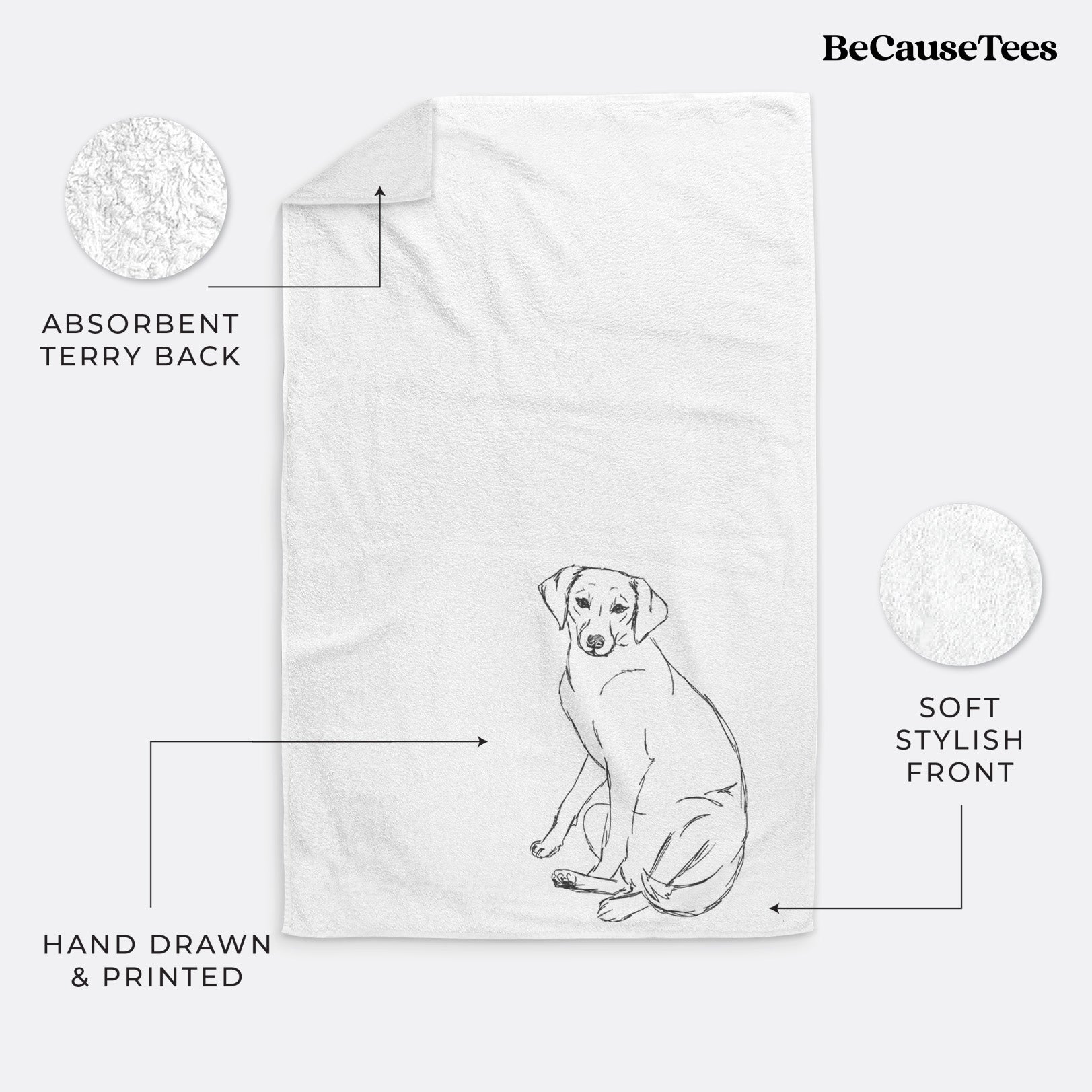 Doodled Penny the Mixed Breed Decorative Hand Towel