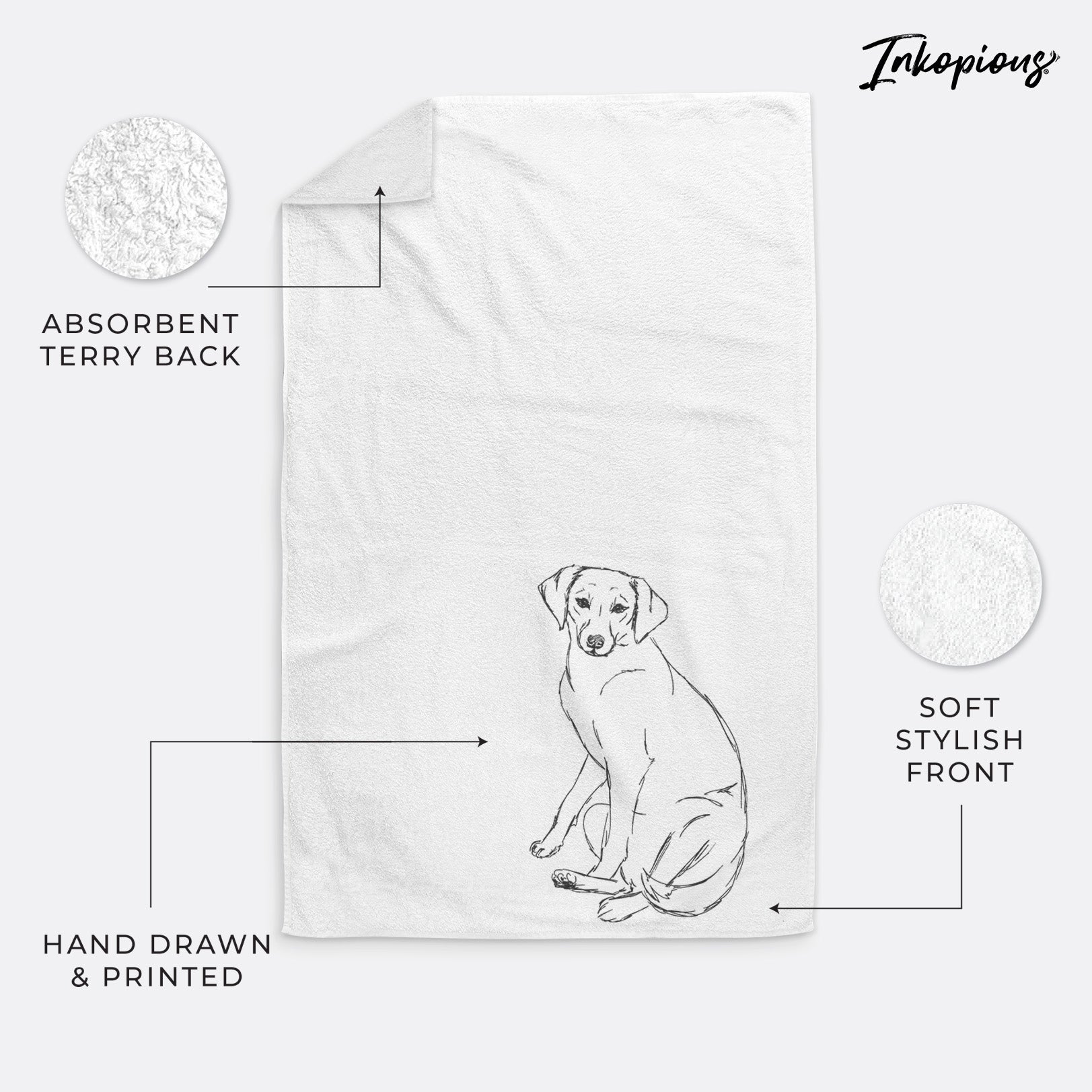 Doodled Penny the Mixed Breed Decorative Hand Towel