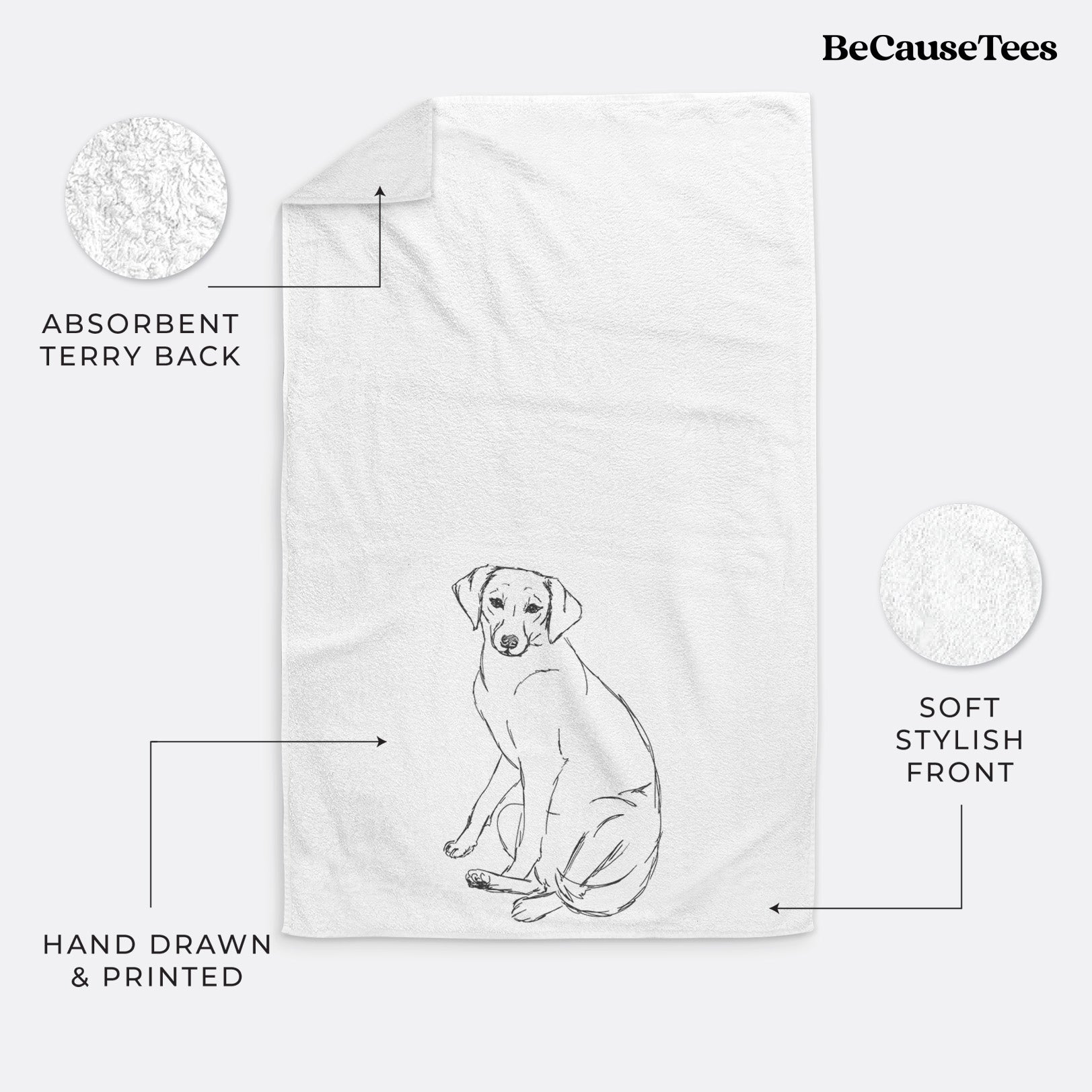 Doodled Penny the Mixed Breed Decorative Hand Towel