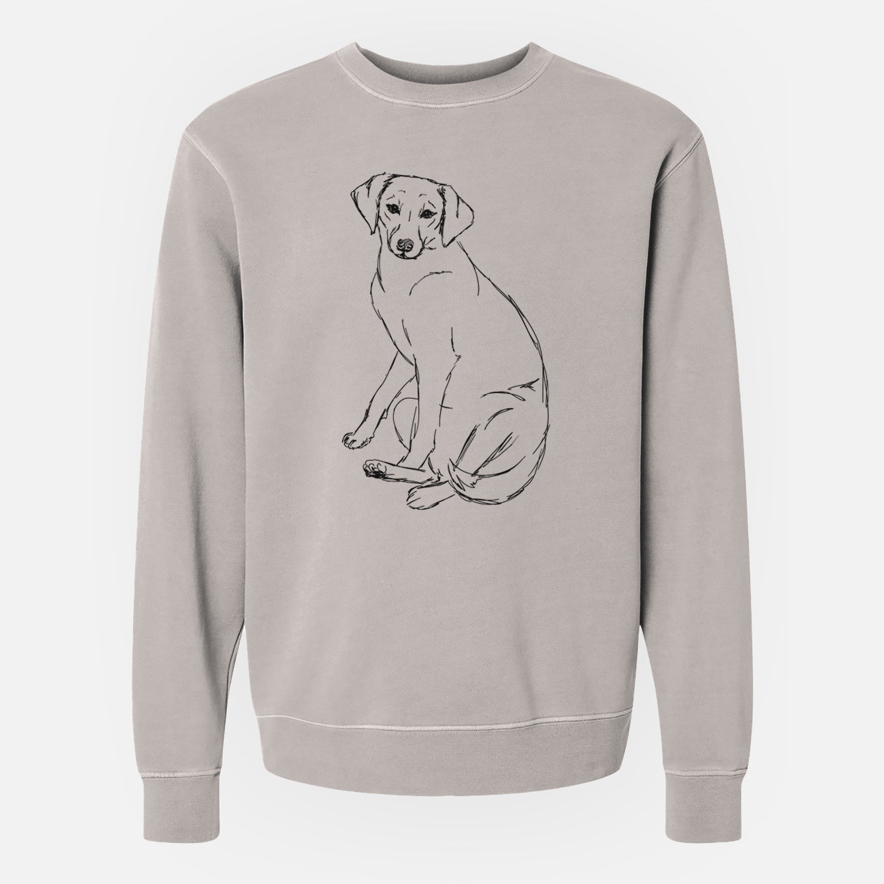 Doodled Penny the Mixed Breed - Unisex Pigment Dyed Crew Sweatshirt