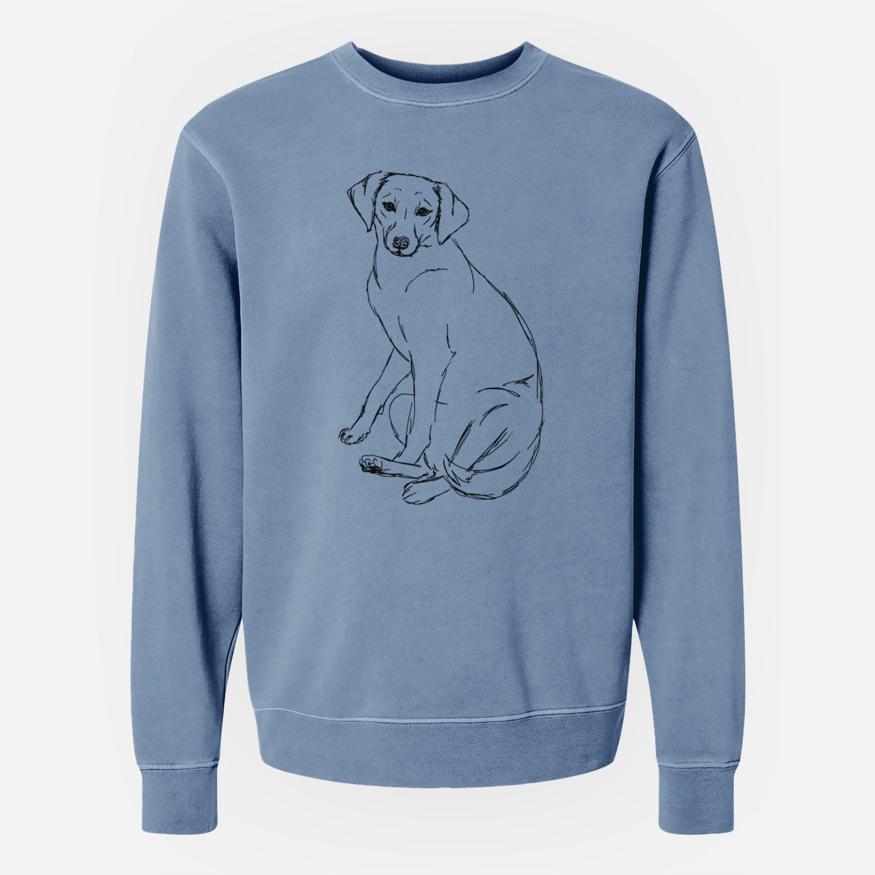 Doodled Penny the Mixed Breed - Unisex Pigment Dyed Crew Sweatshirt