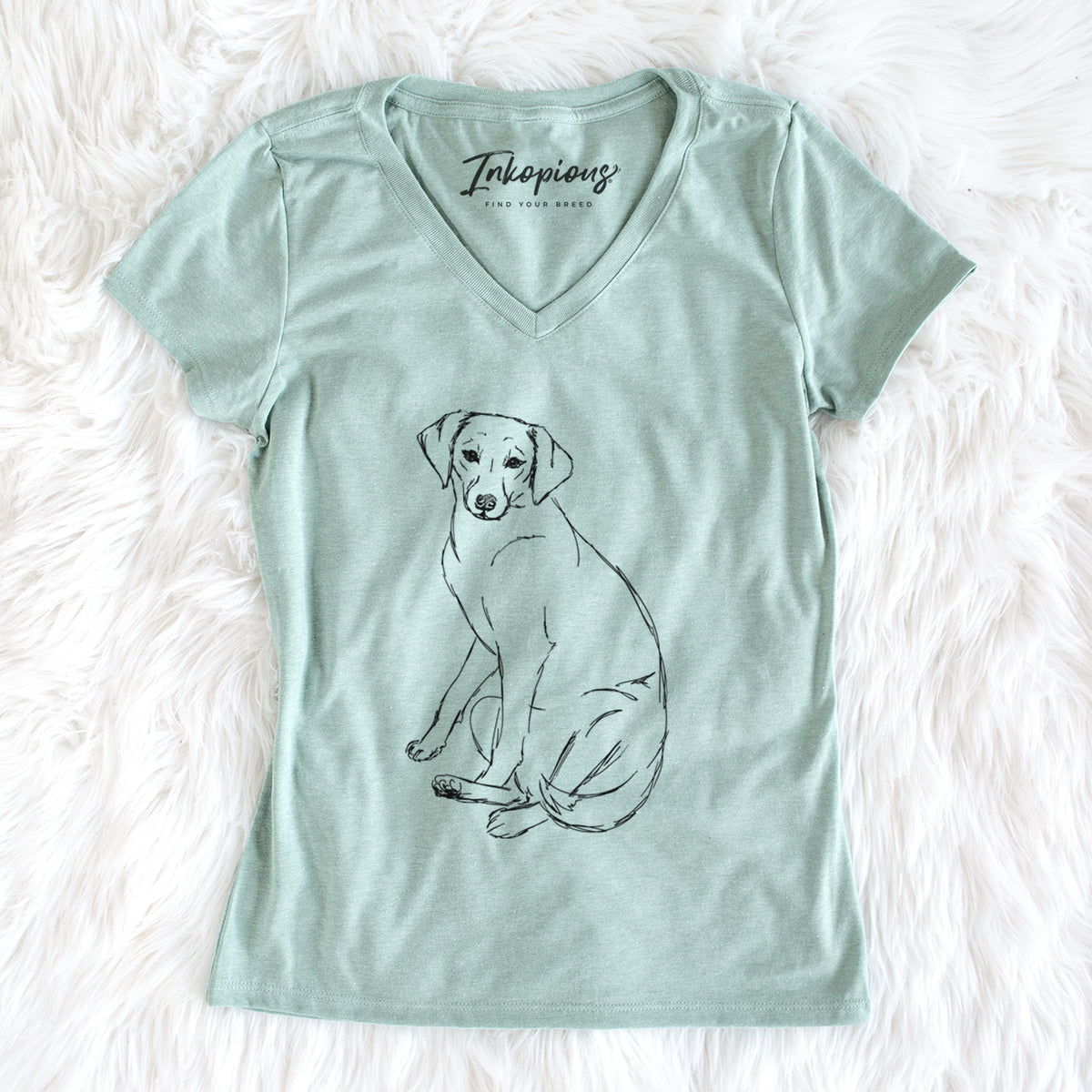 Doodled Penny the Mixed Breed - Women&#39;s V-neck Shirt