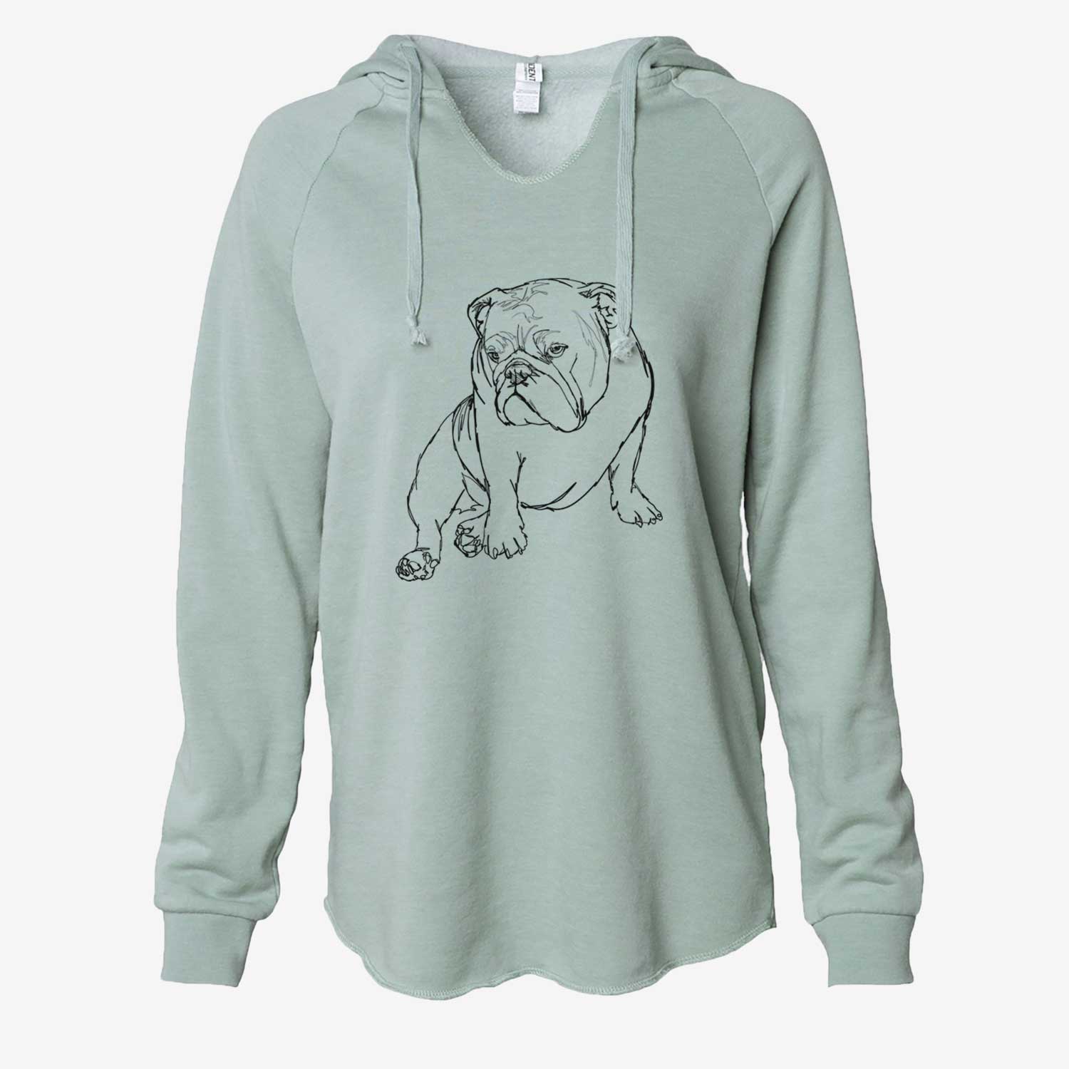 Doodled Penny the English Bulldog - Cali Wave Hooded Sweatshirt