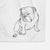 Doodled Penny the English Bulldog Decorative Hand Towel