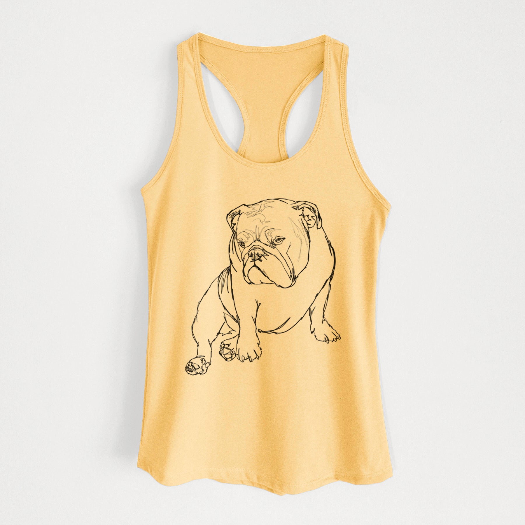 Doodled Penny the English Bulldog - Women's Racerback Tanktop