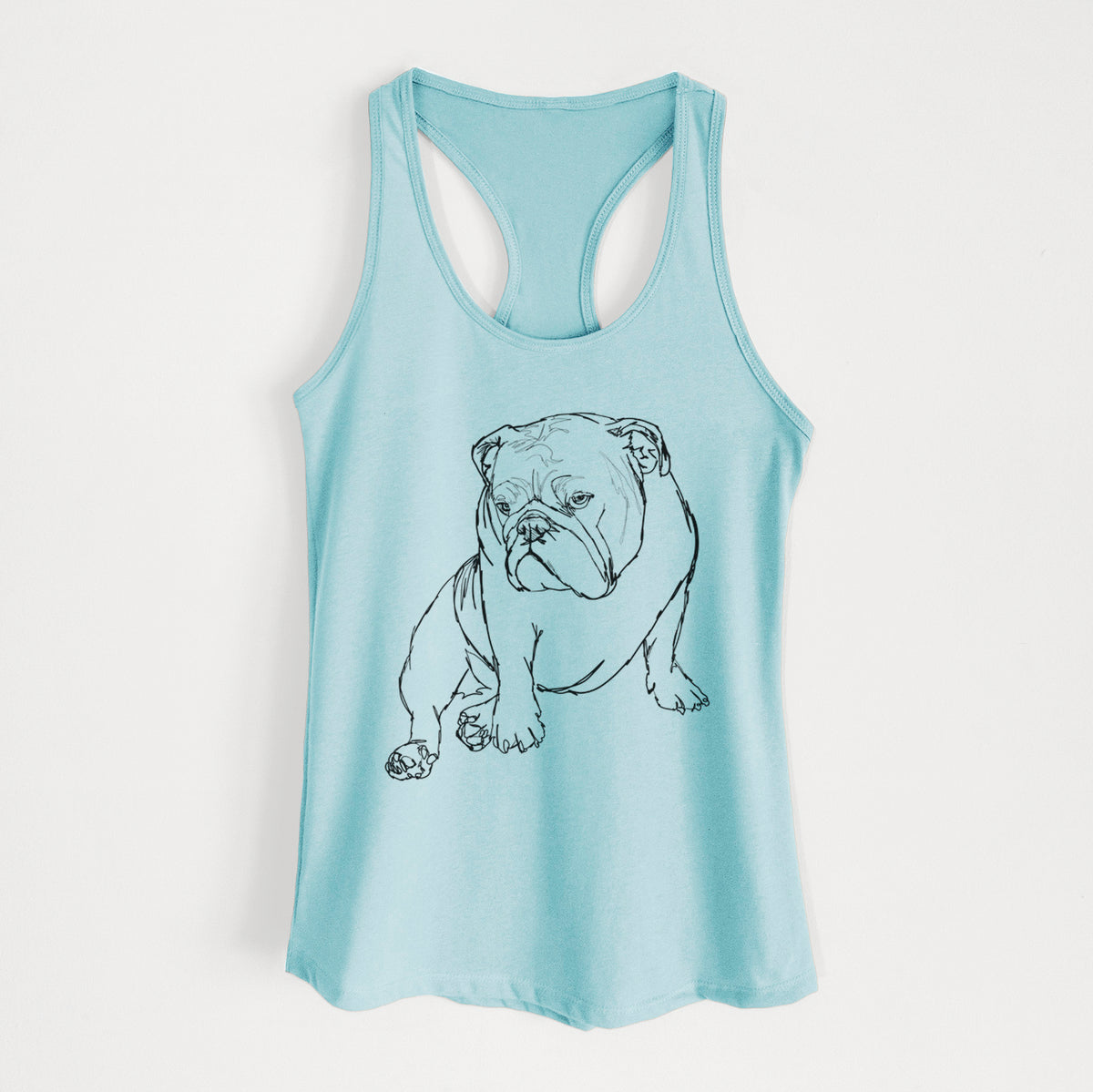 Doodled Penny the English Bulldog - Women&#39;s Racerback Tanktop