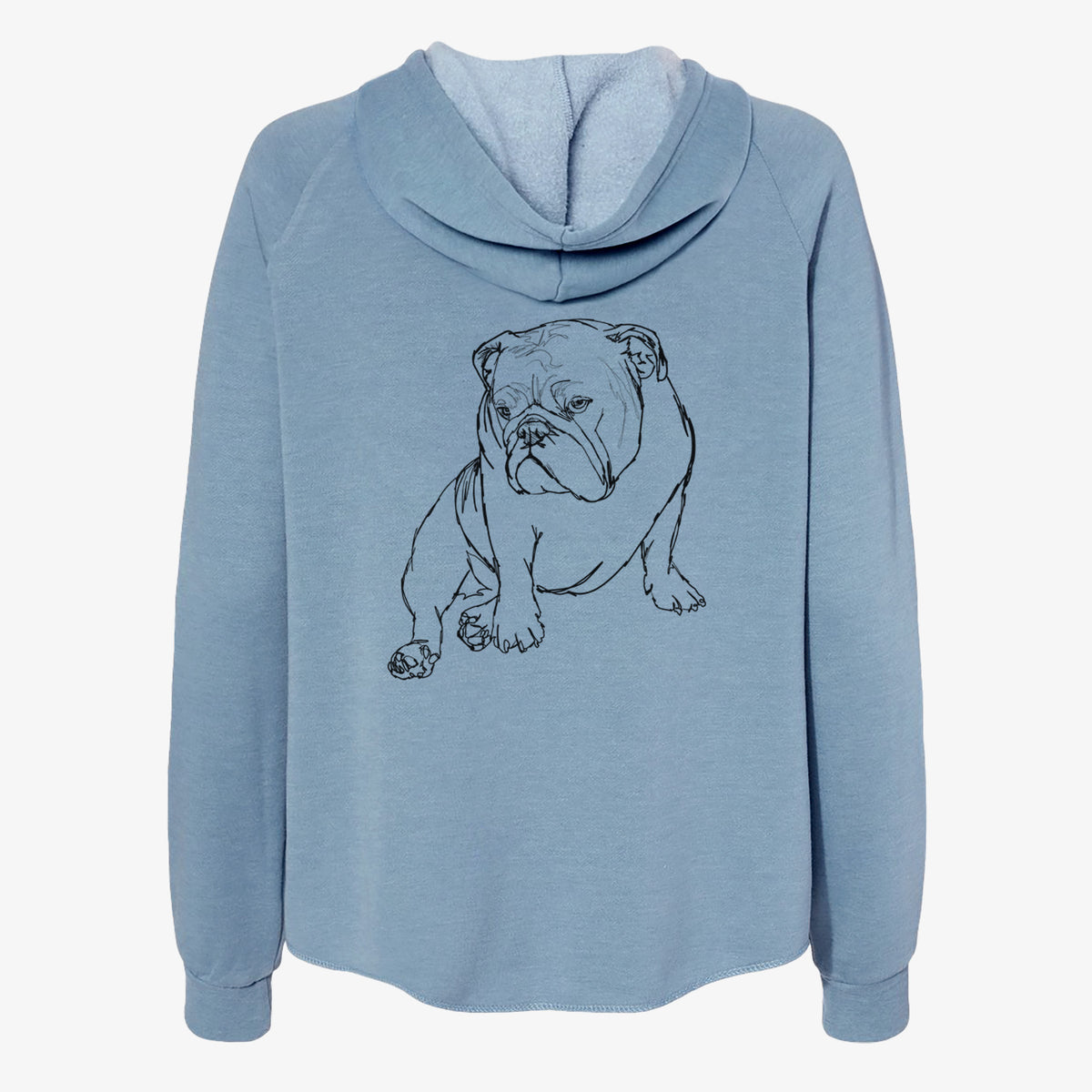 Doodled Penny the English Bulldog - Women's Cali Wave Zip-Up Sweatshirt