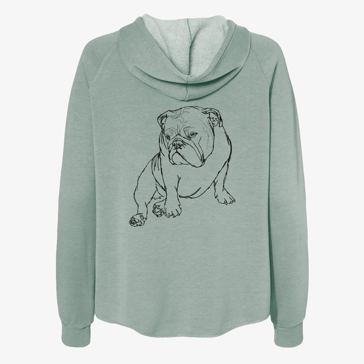 Doodled Penny the English Bulldog - Women's Cali Wave Zip-Up Sweatshirt
