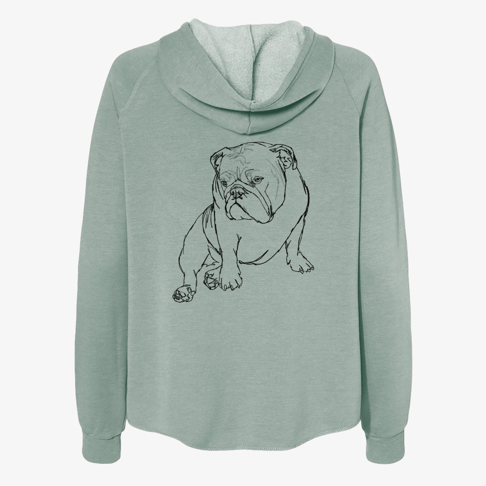 Doodled Penny the English Bulldog - Women's Cali Wave Zip-Up Sweatshirt