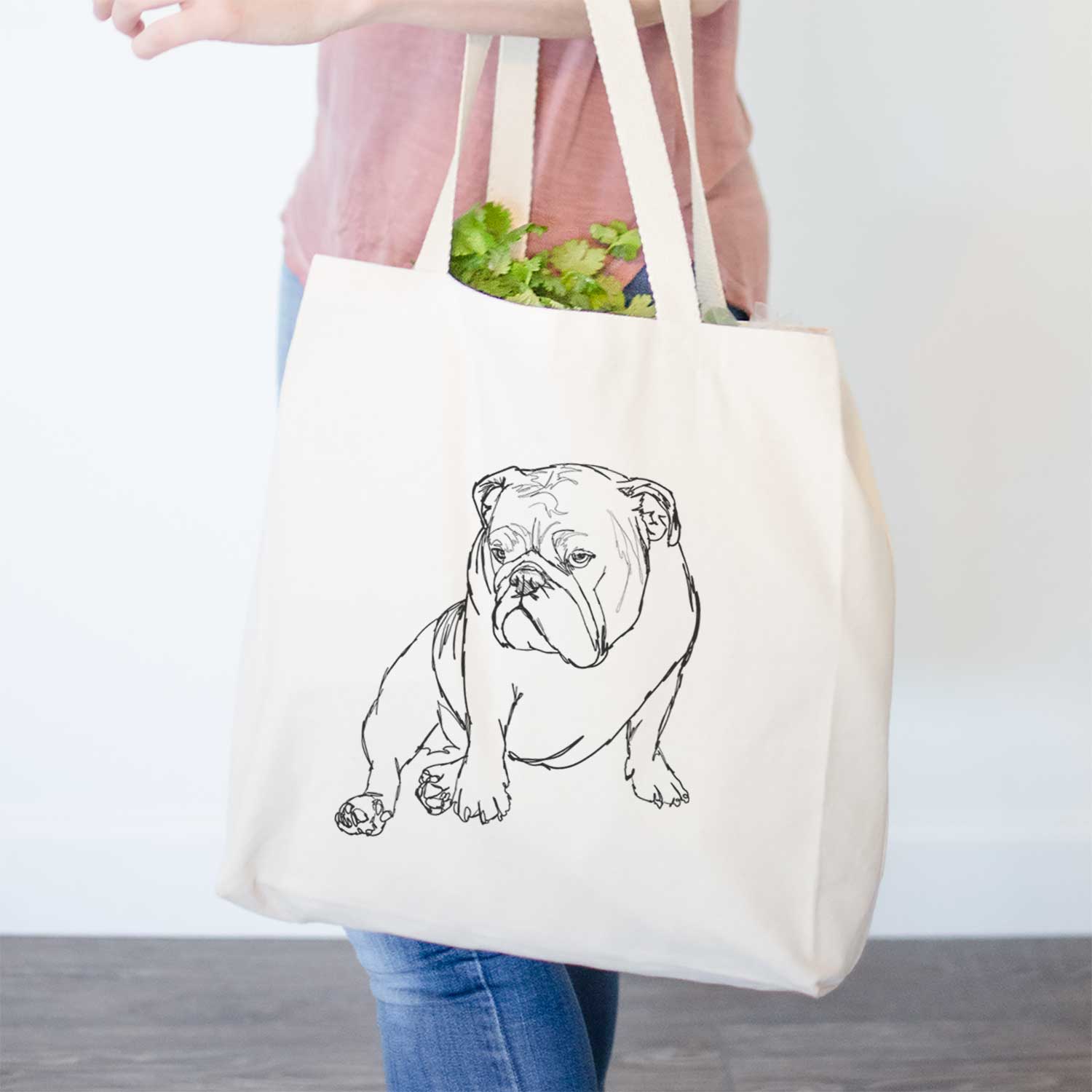 Doodled Penny the English Bulldog - Tote Bag