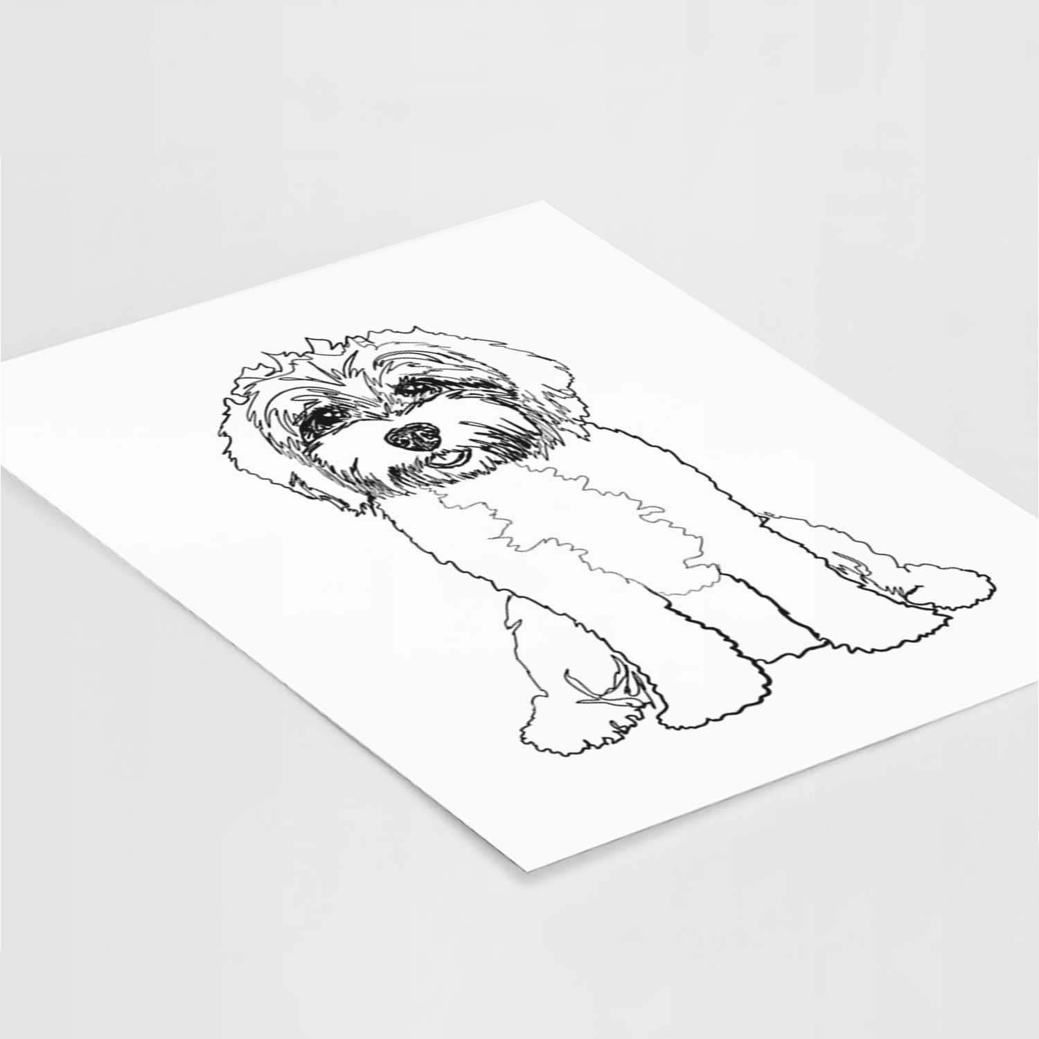 Doodled Penny Lane the Cavapoo Art Print