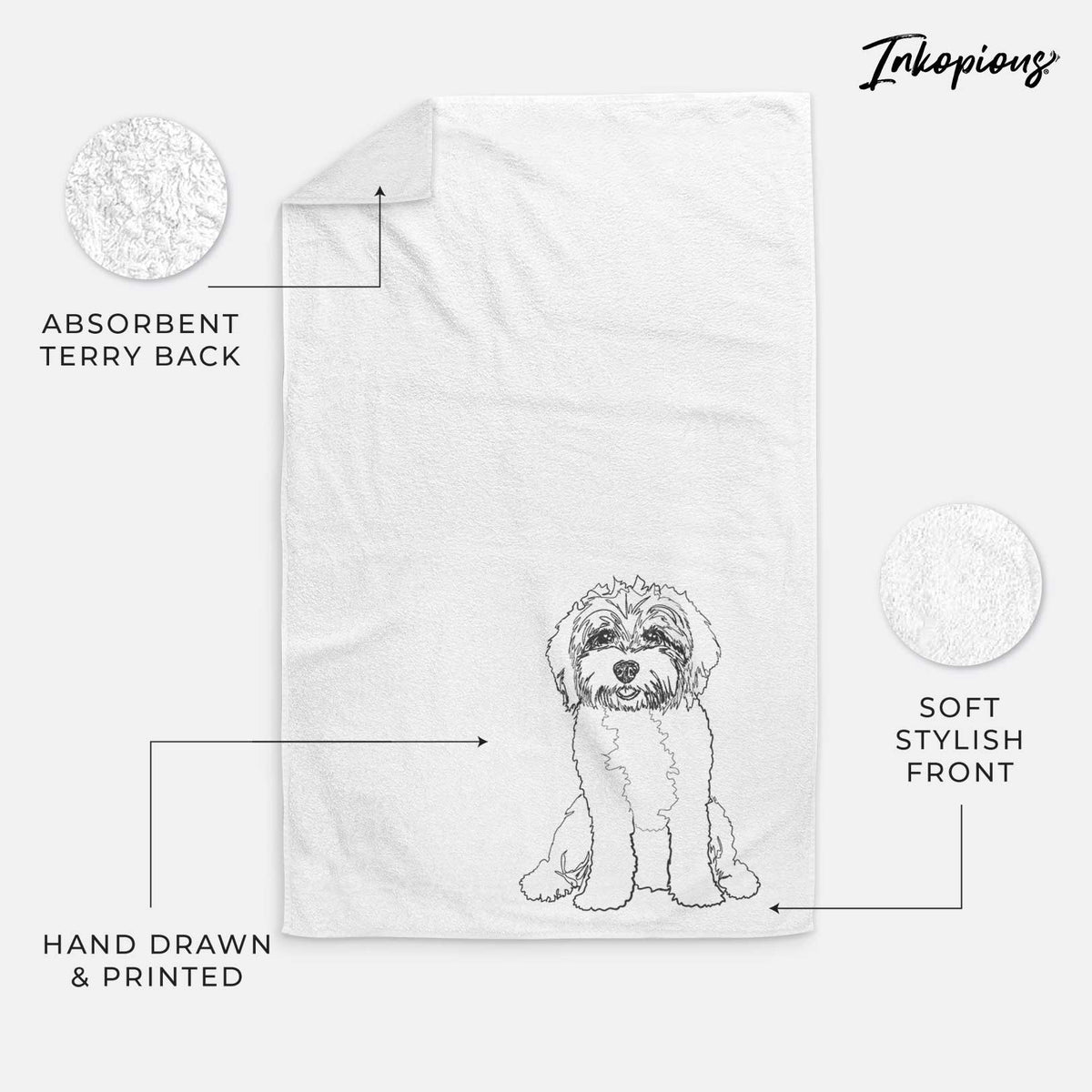 Doodled Penny Lane the Cavapoo Decorative Hand Towel
