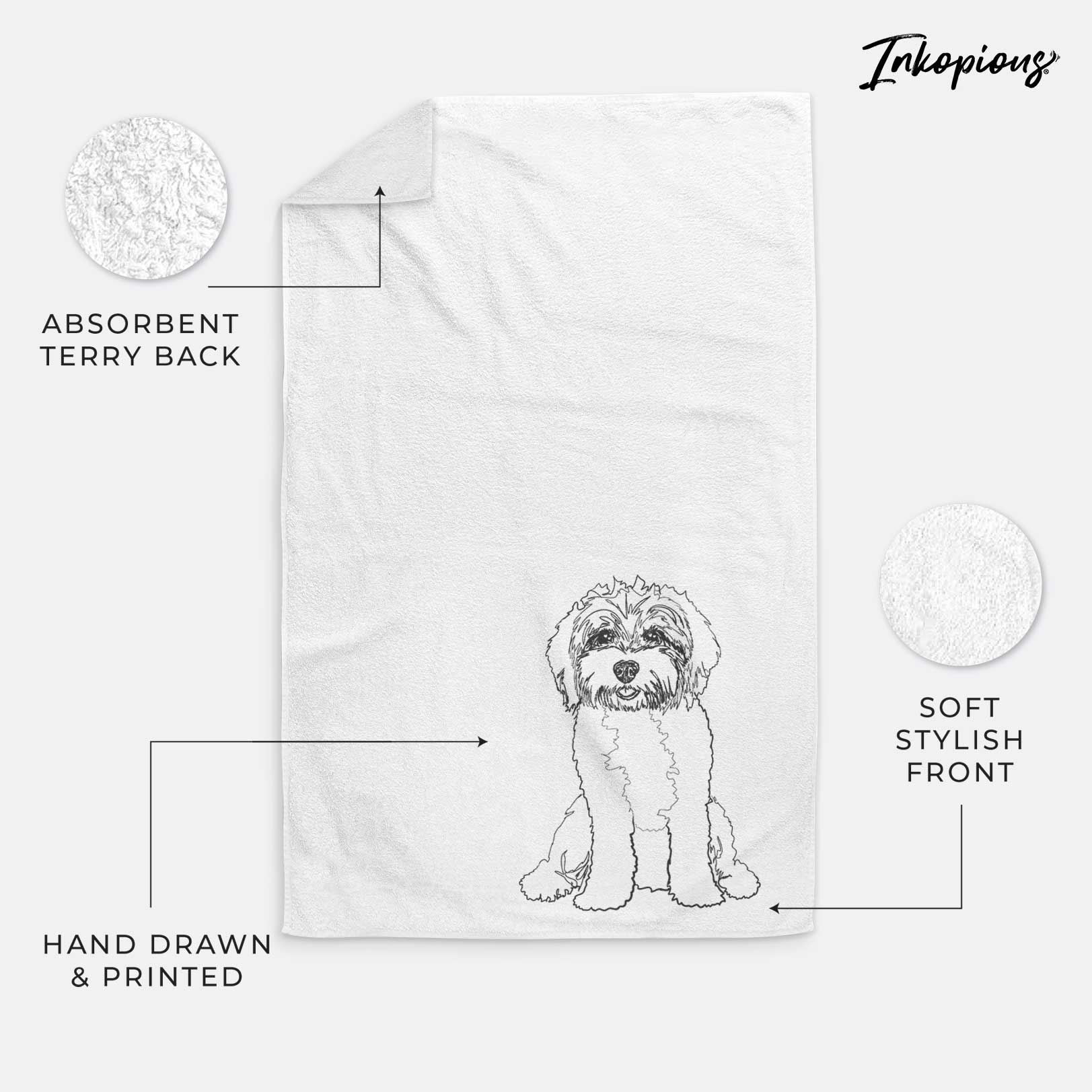 Doodled Penny Lane the Cavapoo Decorative Hand Towel