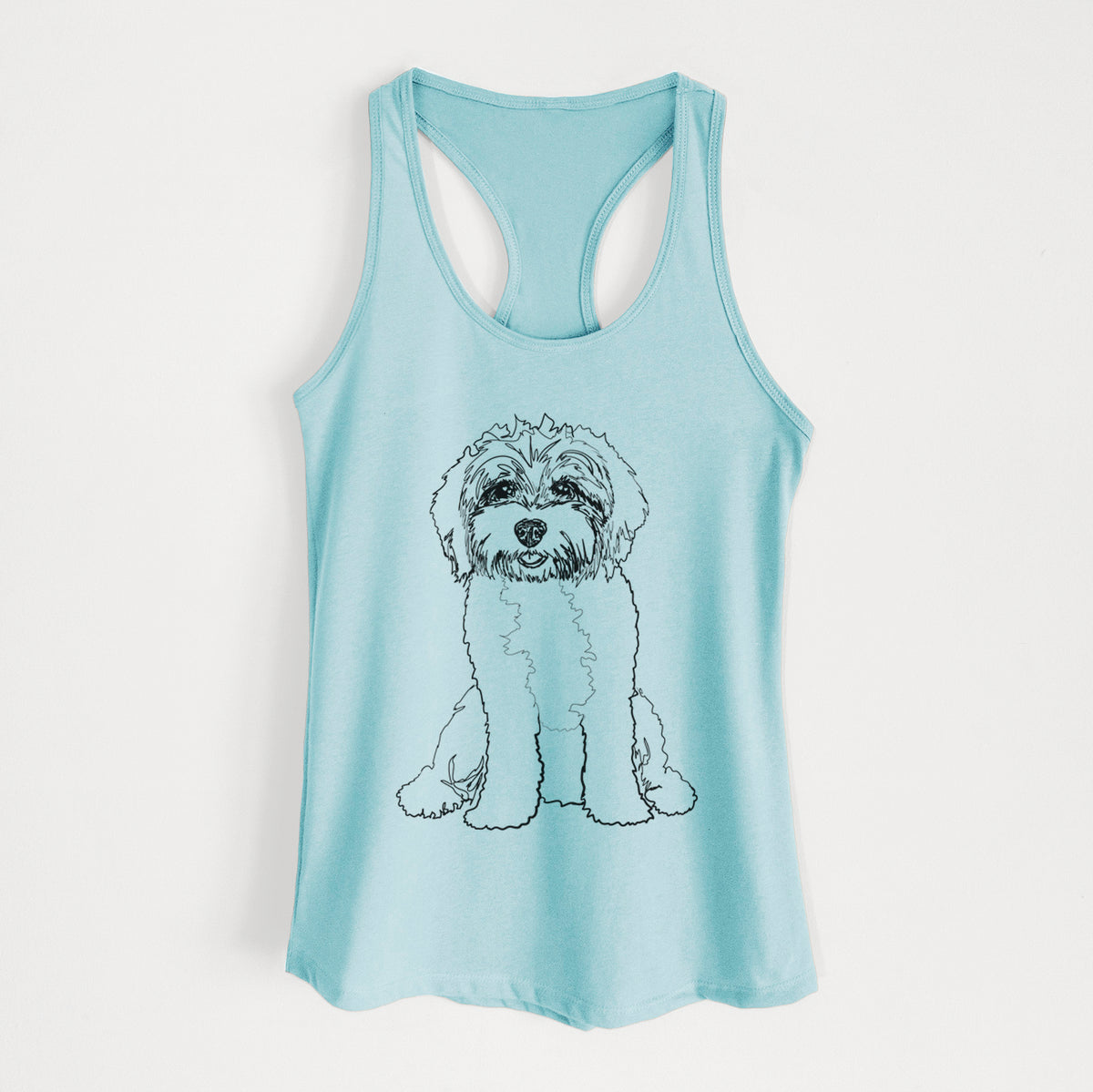 Doodled Penny Lane the Cavapoo - Women&#39;s Racerback Tanktop