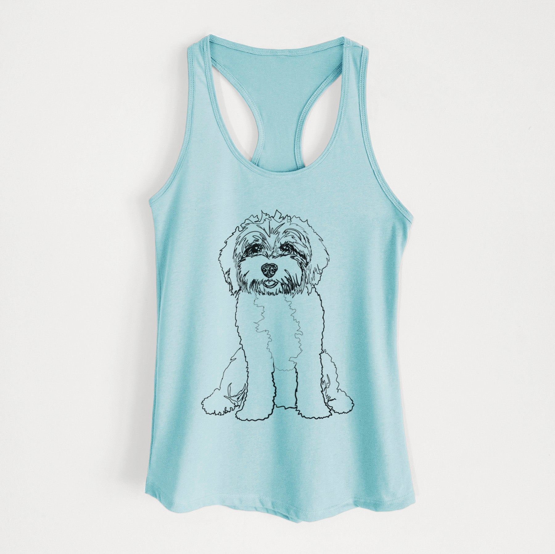 Doodled Penny Lane the Cavapoo - Women's Racerback Tanktop