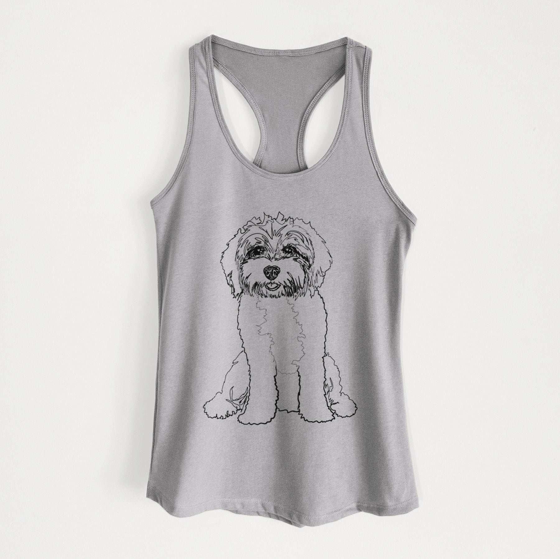 Doodled Penny Lane the Cavapoo - Women's Racerback Tanktop