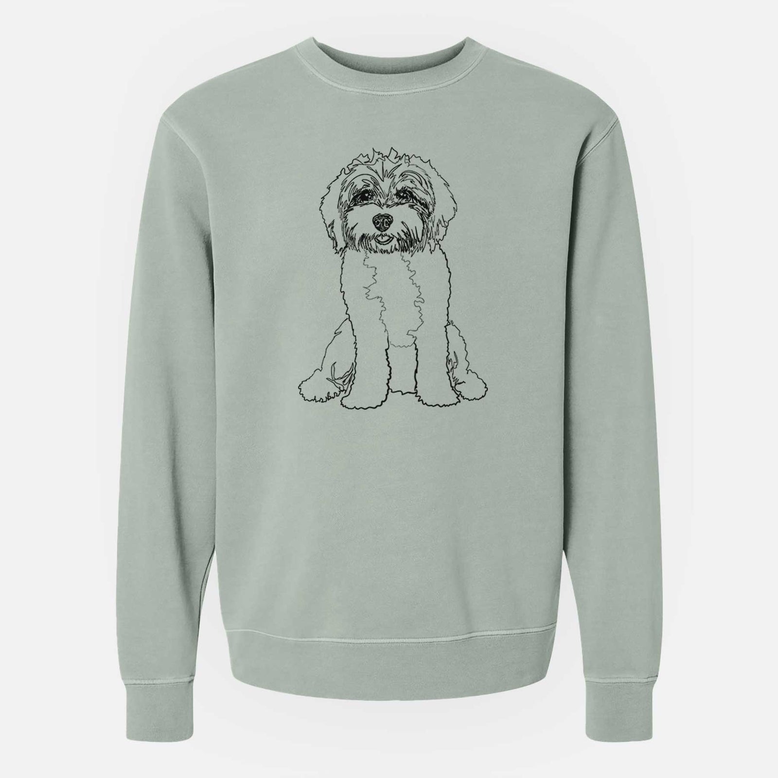 Doodled Penny Lane the Cavapoo - Unisex Pigment Dyed Crew Sweatshirt