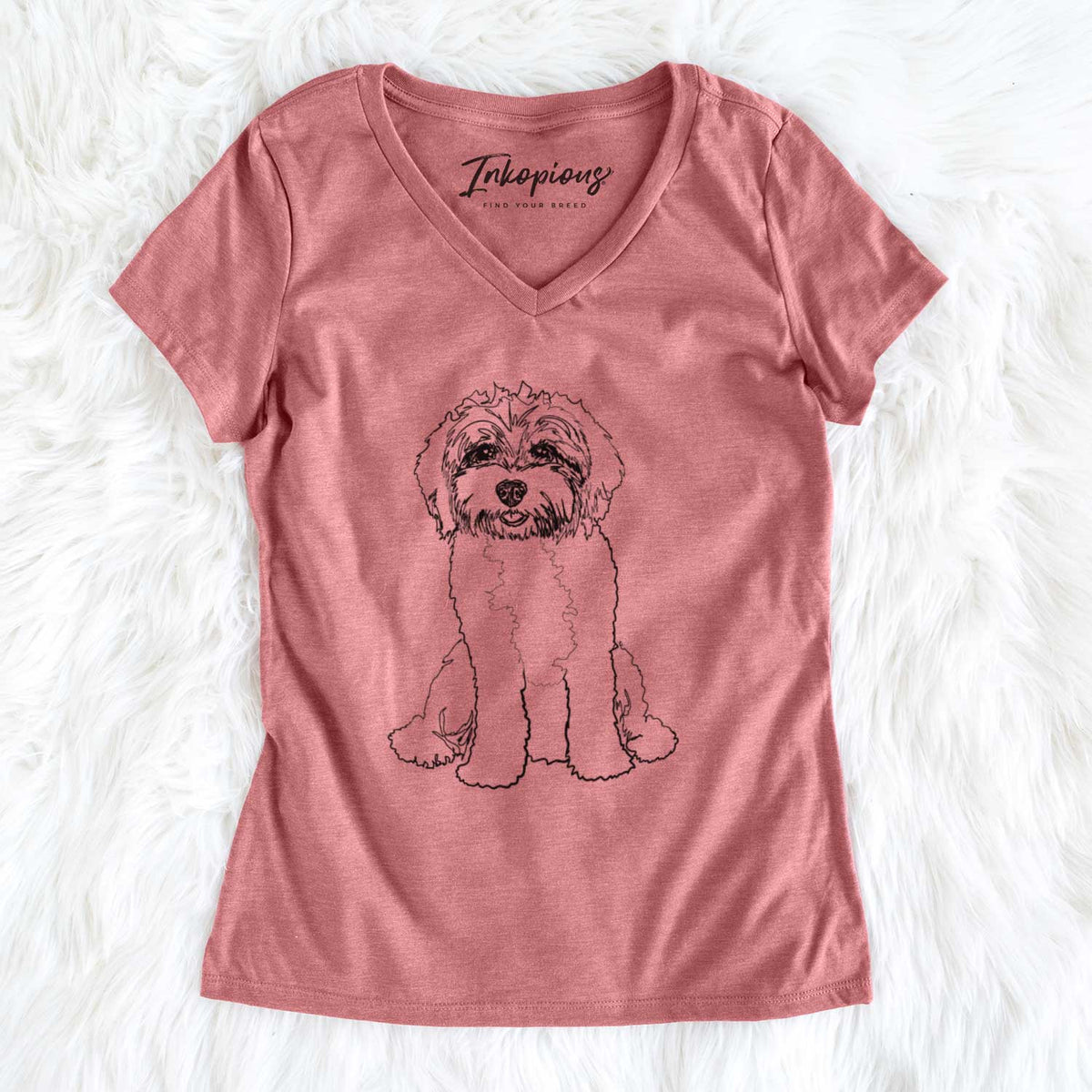 Doodled Penny Lane the Cavapoo - Women&#39;s V-neck Shirt