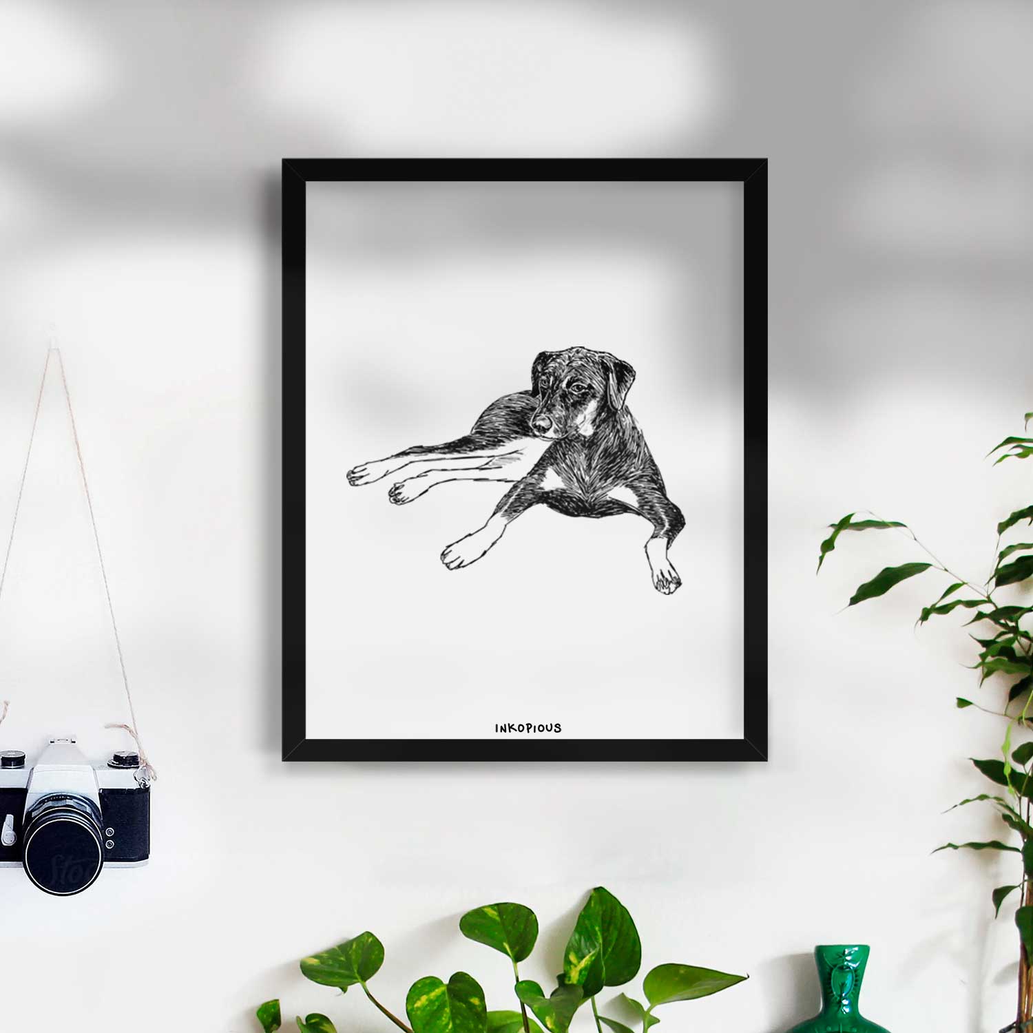 Doodled Penny Lee the Mixed Breed Art Print