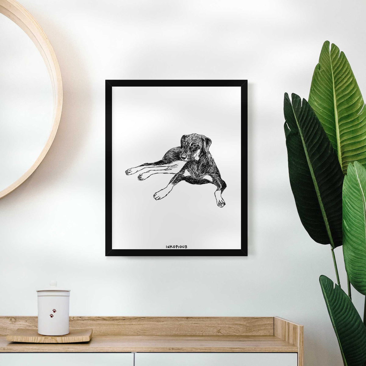 Doodled Penny Lee the Mixed Breed Art Print