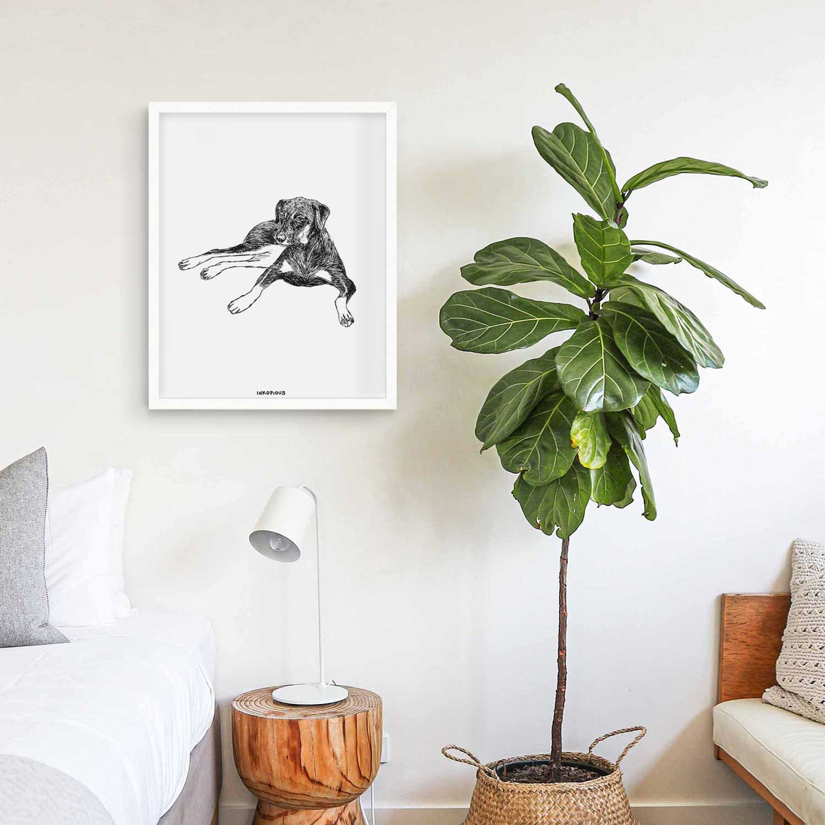 Doodled Penny Lee the Mixed Breed Art Print