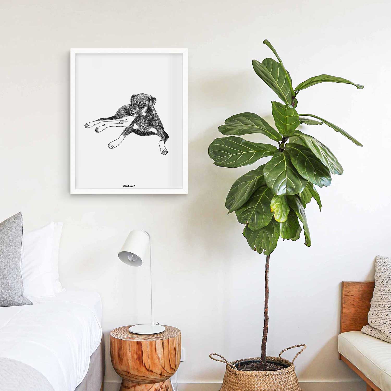 Doodled Penny Lee the Mixed Breed Art Print