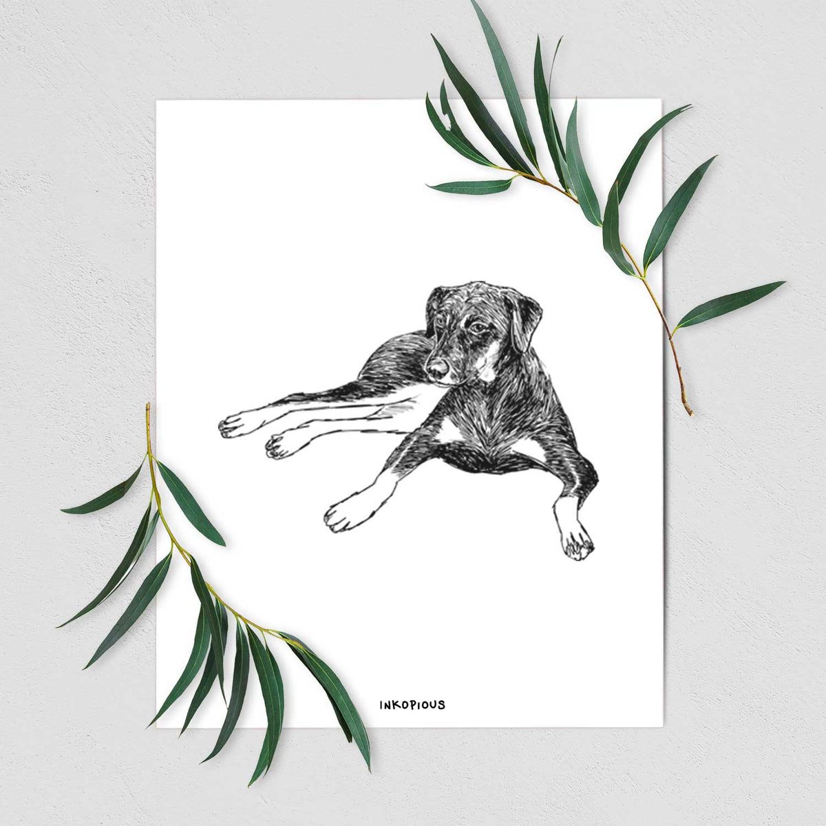 Doodled Penny Lee the Mixed Breed Art Print