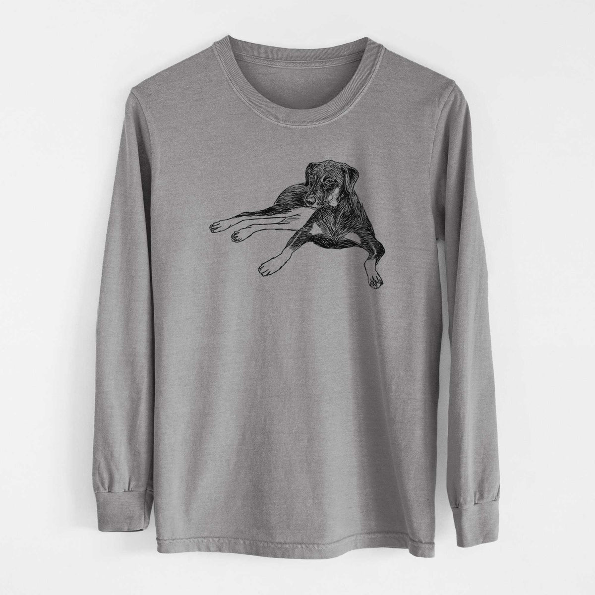 Doodled Penny Lee the Mixed Breed - Heavyweight 100% Cotton Long Sleeve