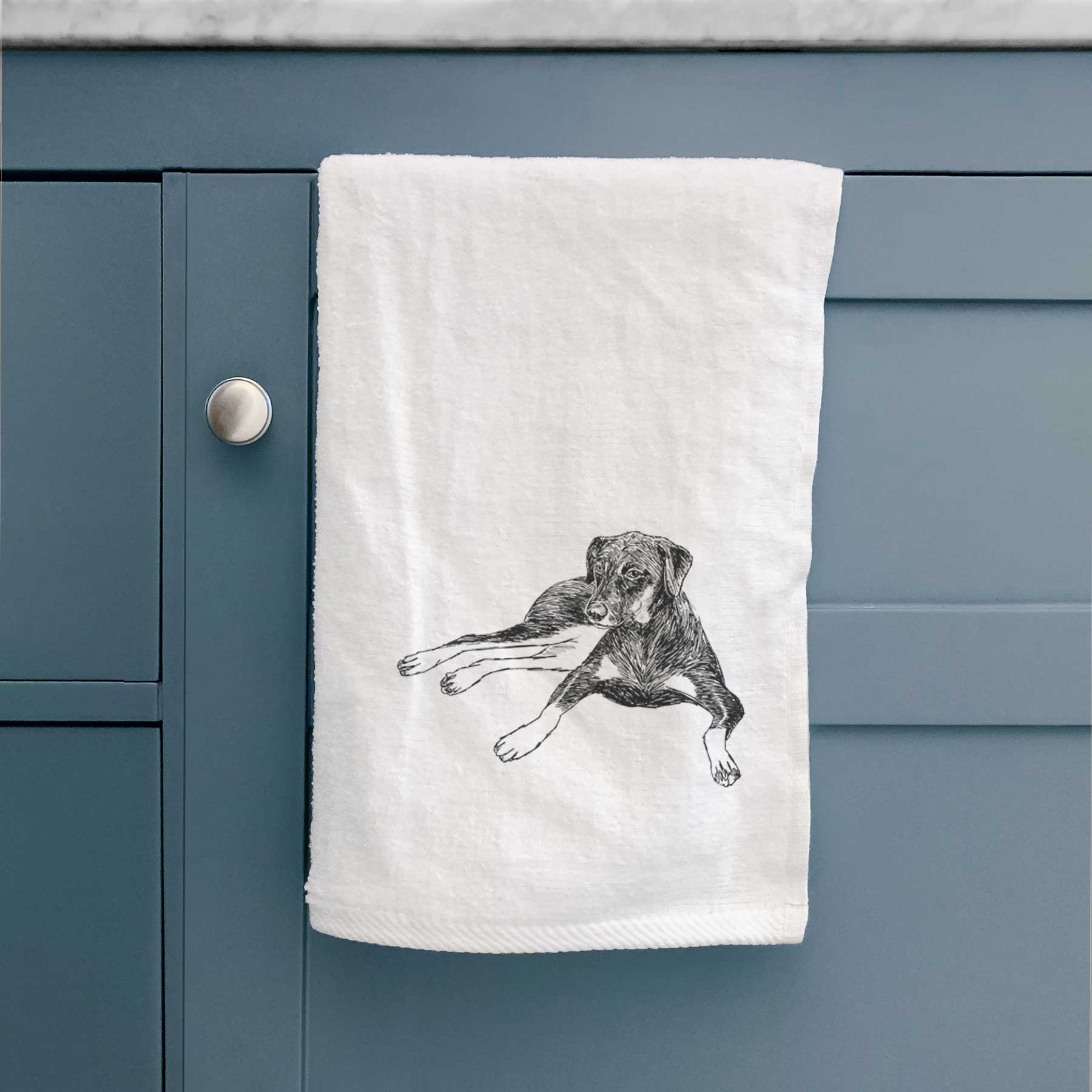 Doodled Penny Lee the Mixed Breed Decorative Hand Towel