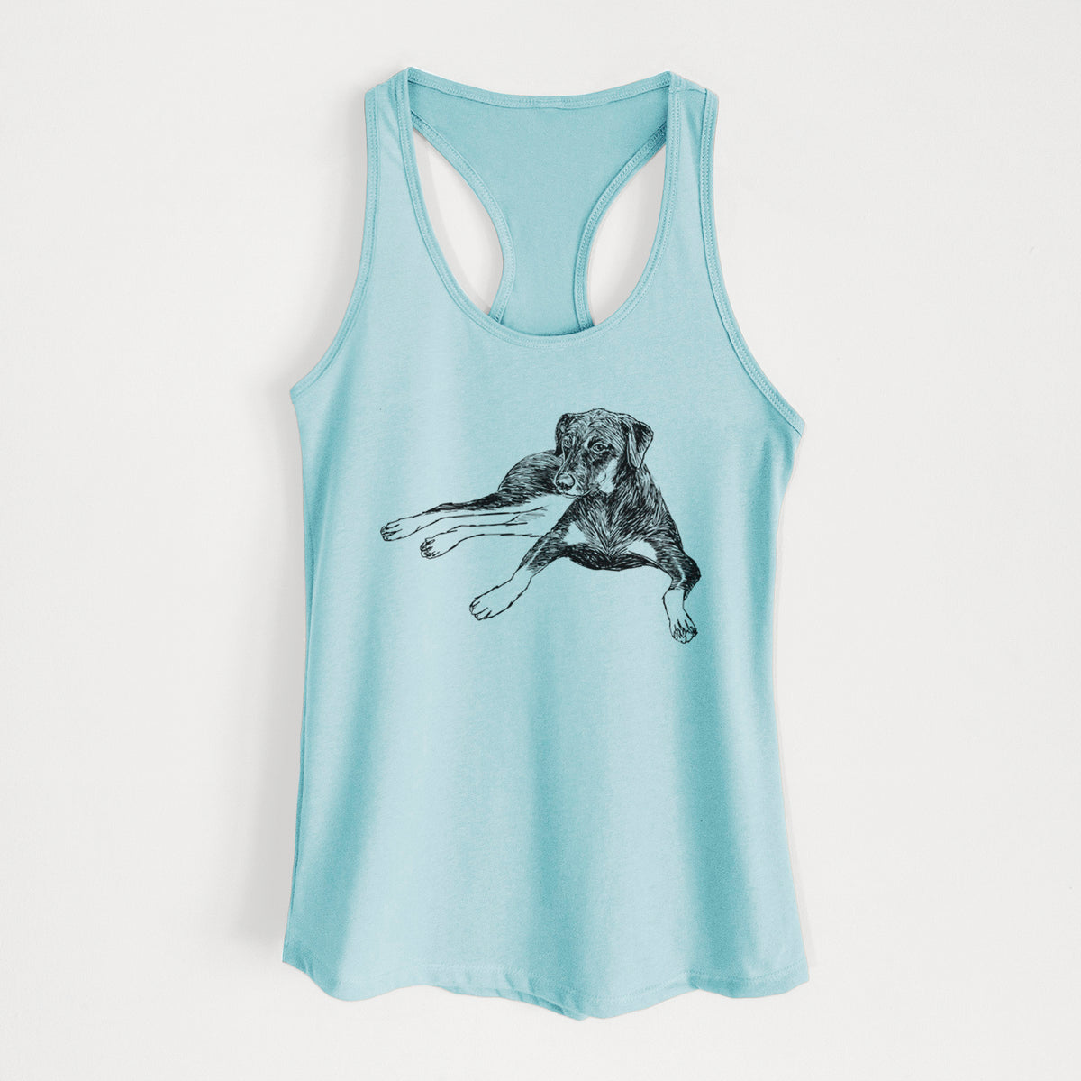 Doodled Penny Lee the Mixed Breed - Women&#39;s Racerback Tanktop