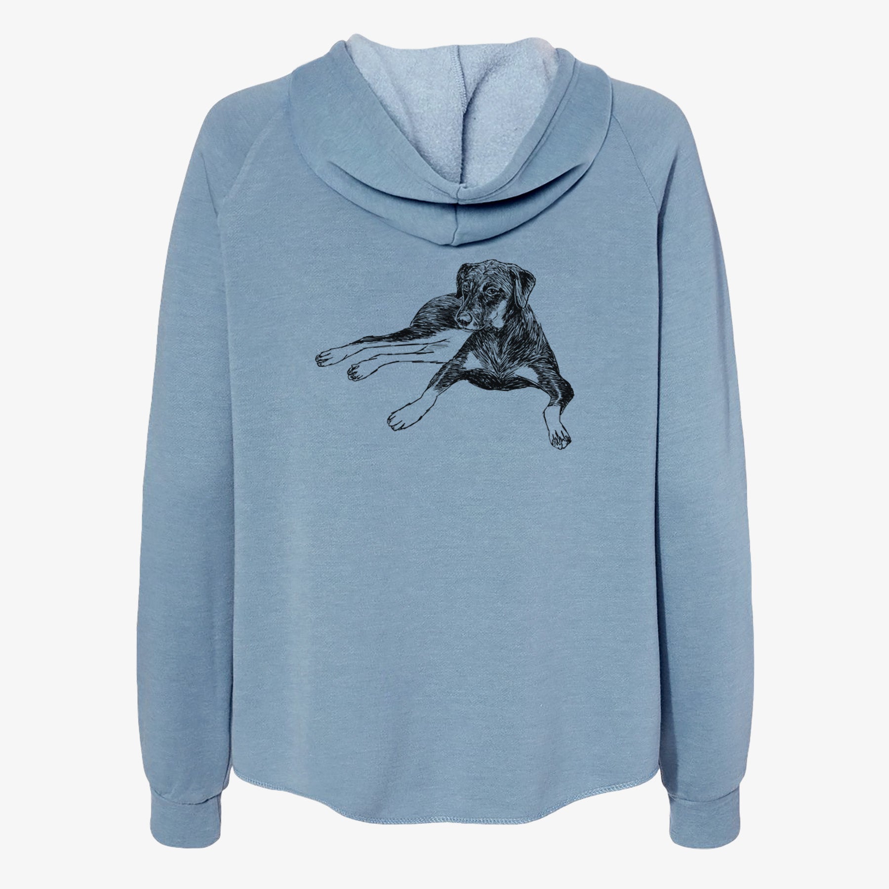 Doodled Penny Lee the Mixed Breed - Women's Cali Wave Zip-Up Sweatshirt