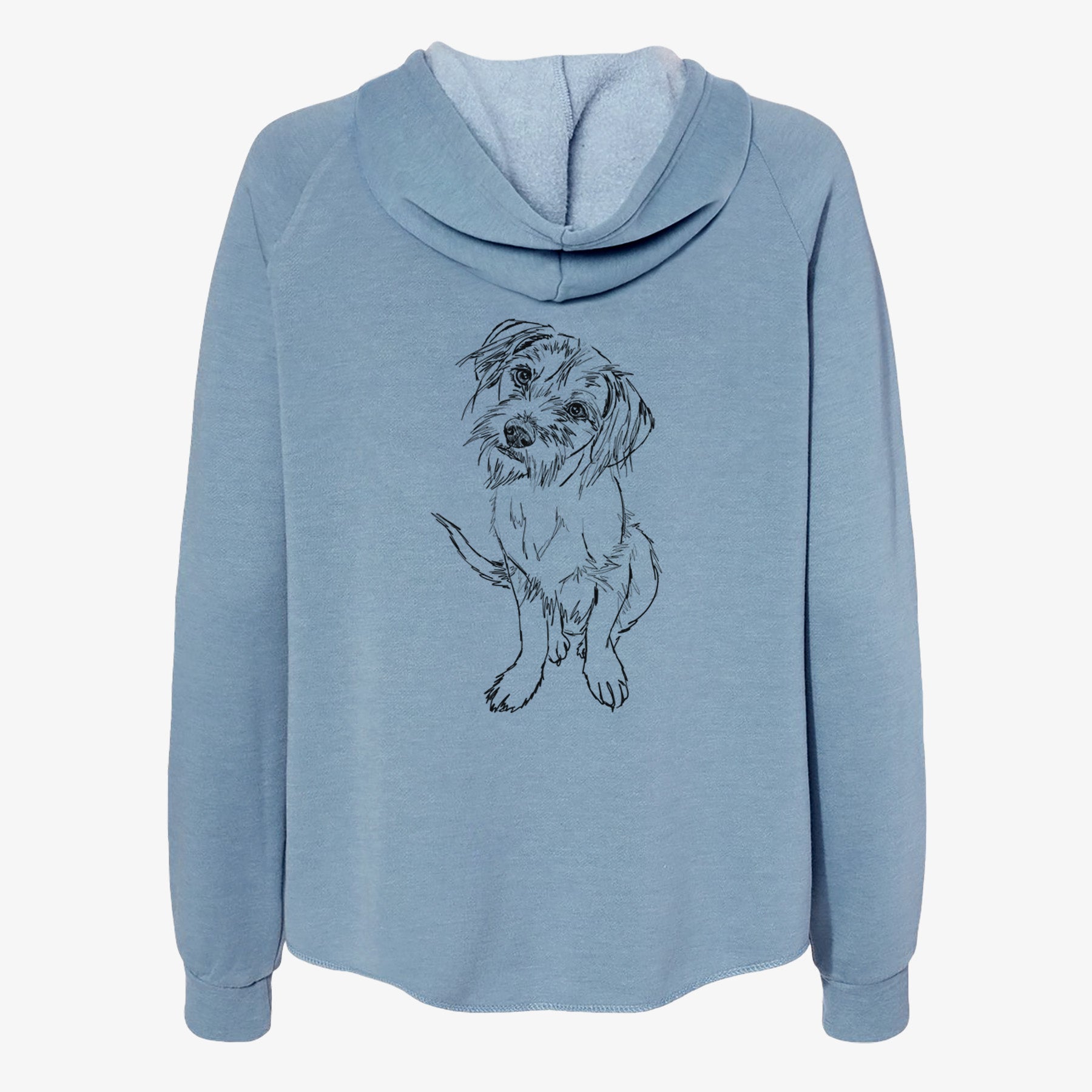 Doodled Penny the Mixed Breed - Women's Cali Wave Zip-Up Sweatshirt