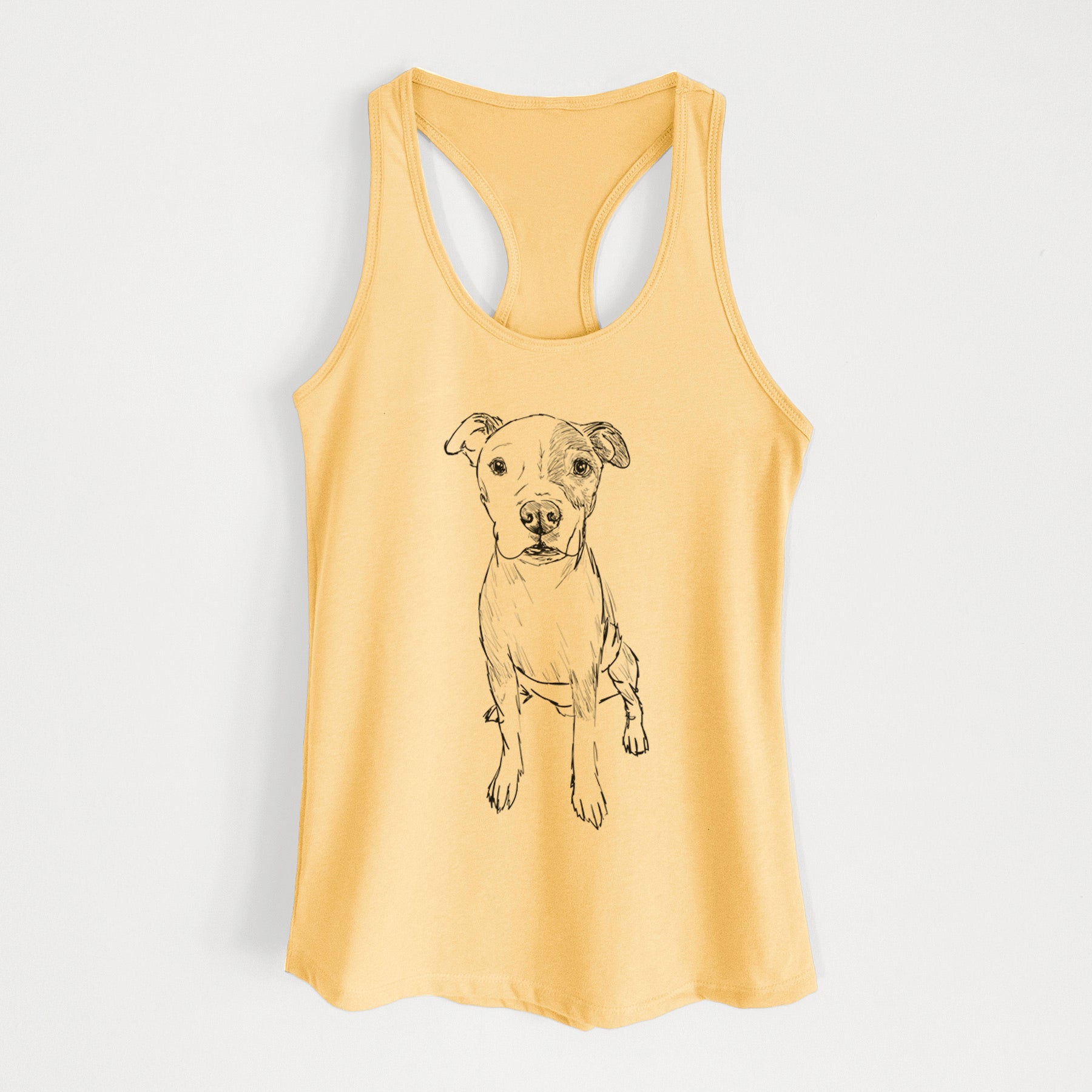 Doodled Peter the Pitbull - Women's Racerback Tanktop