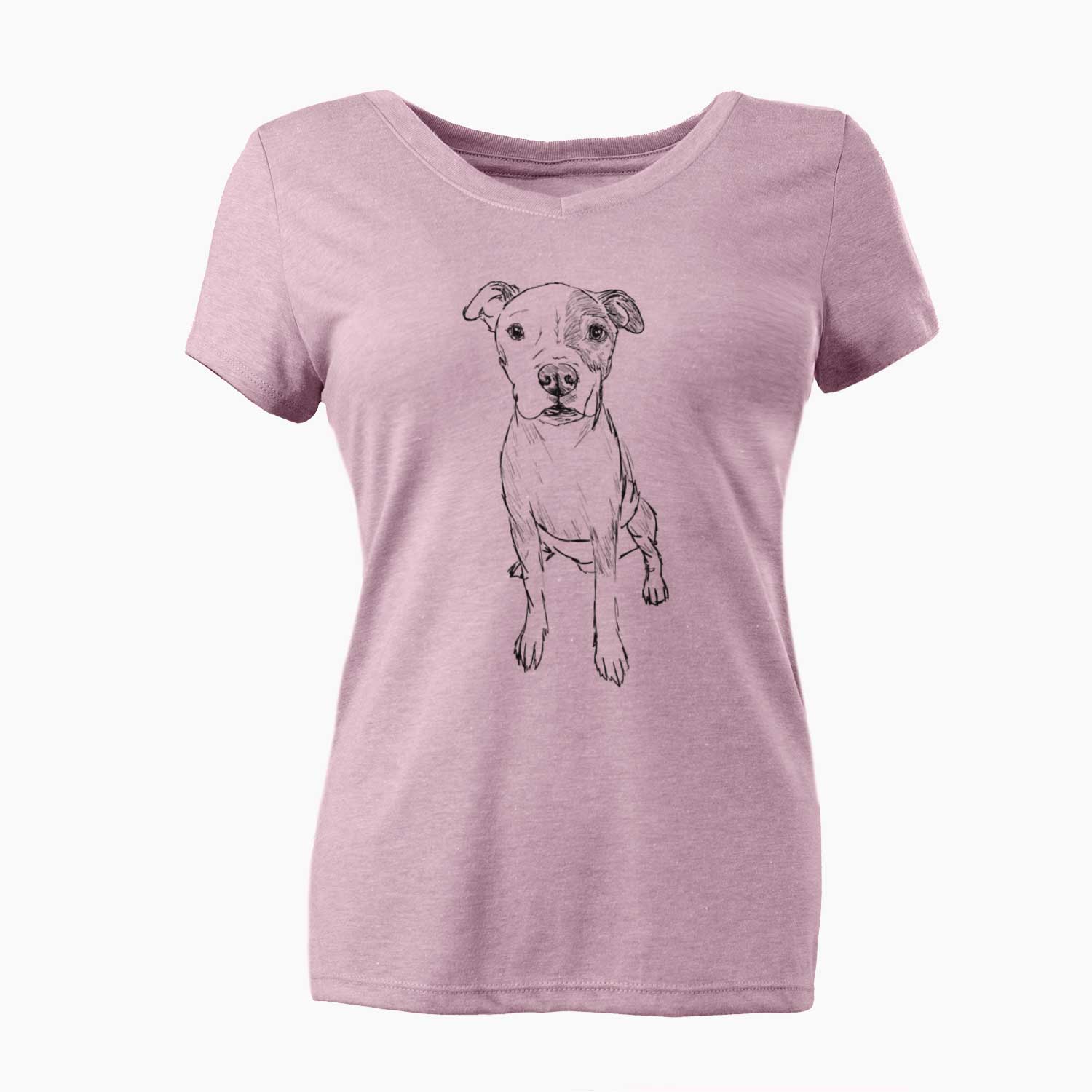 Doodled Peter the Pitbull - Women's V-neck Shirt