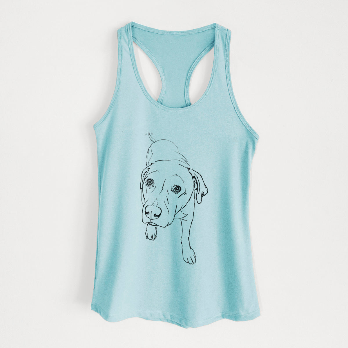 Doodled Peyton the Pitbull - Women&#39;s Racerback Tanktop