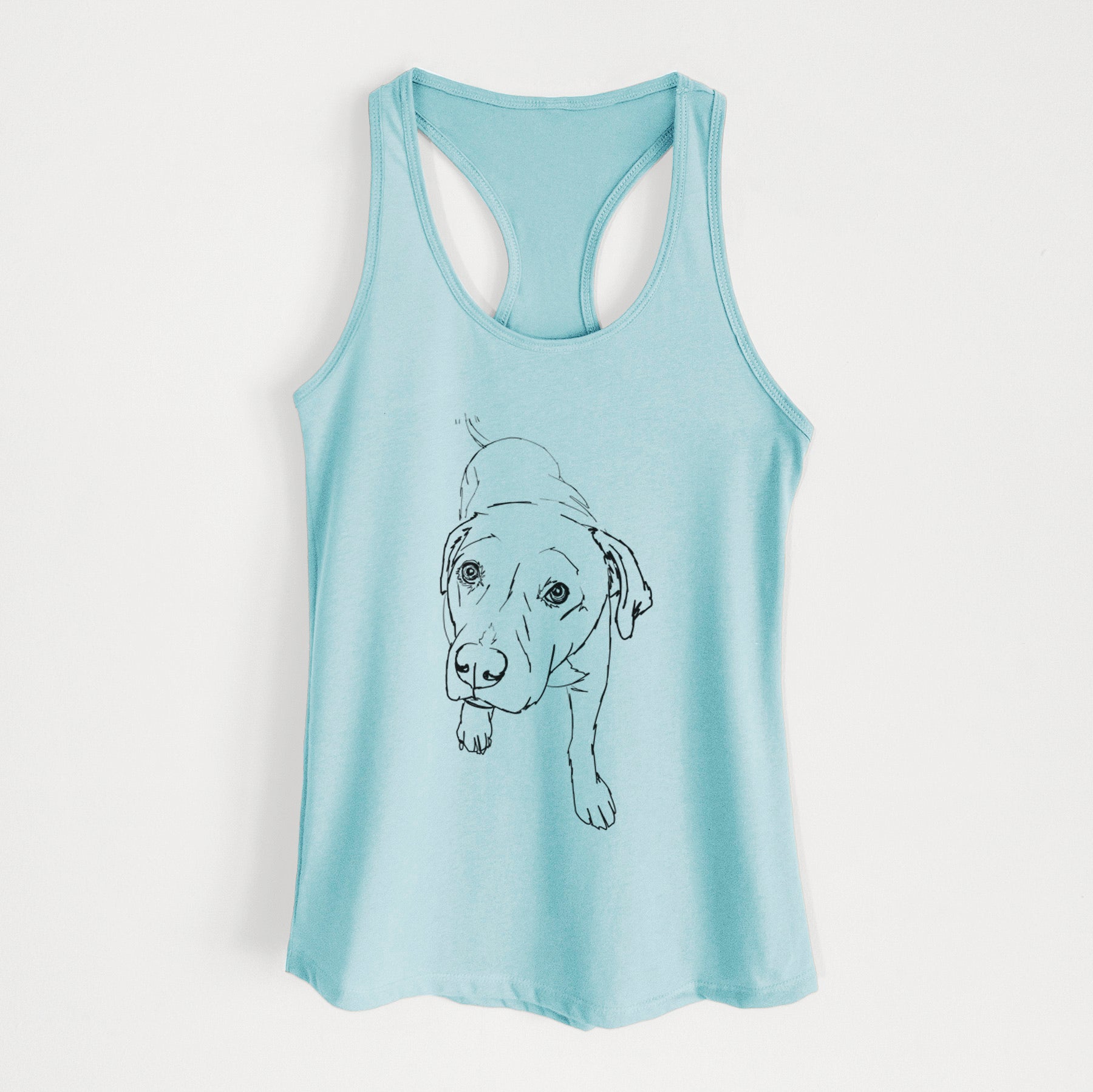 Doodled Peyton the Pitbull - Women's Racerback Tanktop