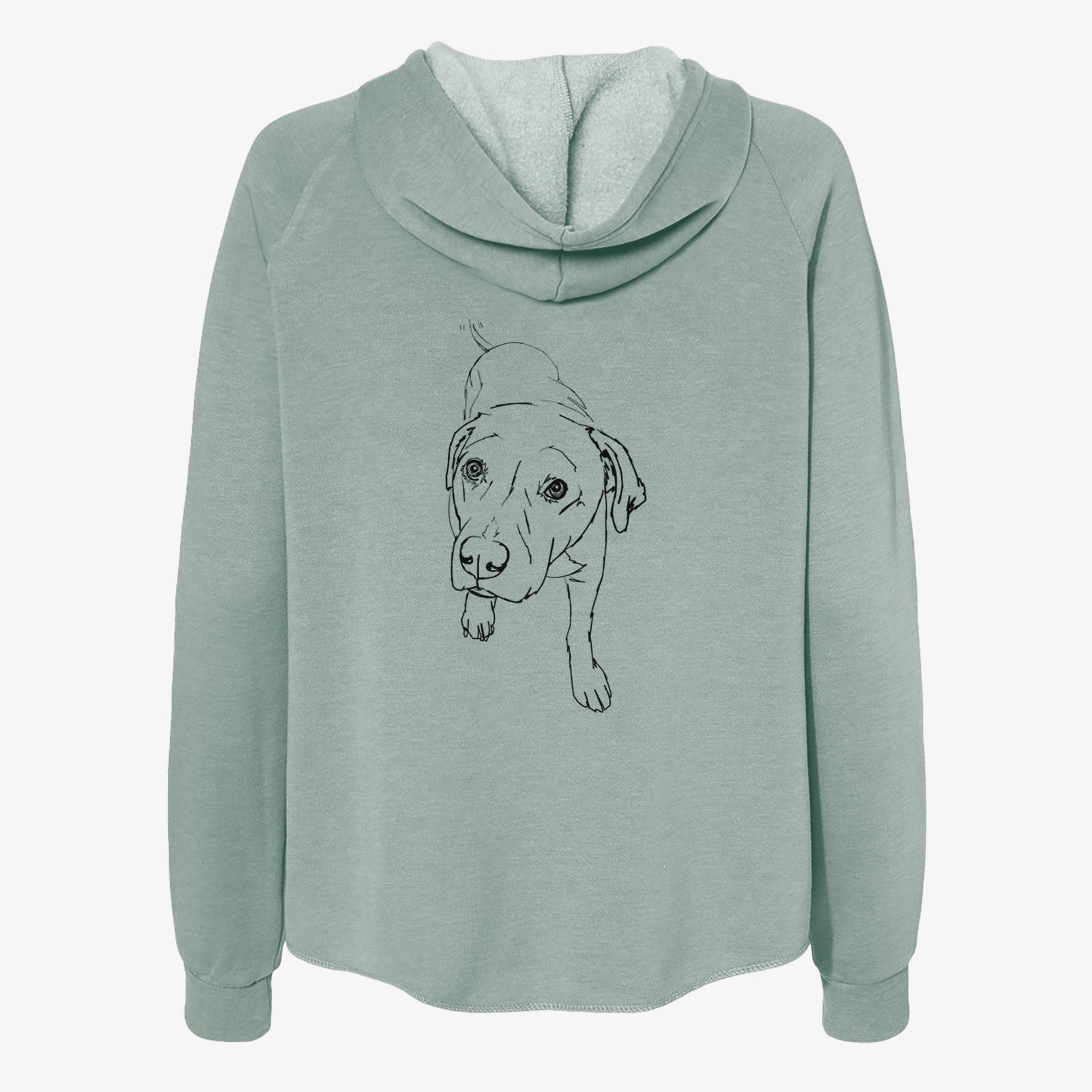 Doodled Peyton the Pitbull - Women's Cali Wave Zip-Up Sweatshirt