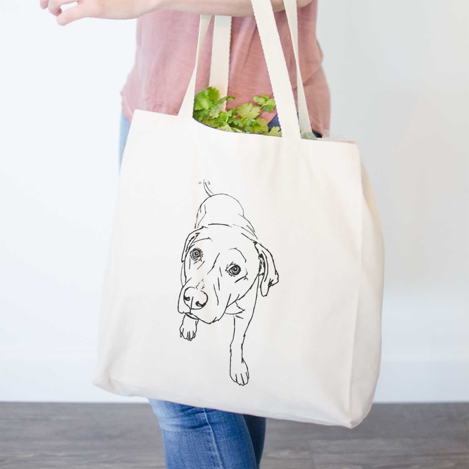 Doodled Peyton the Pitbull - Tote Bag