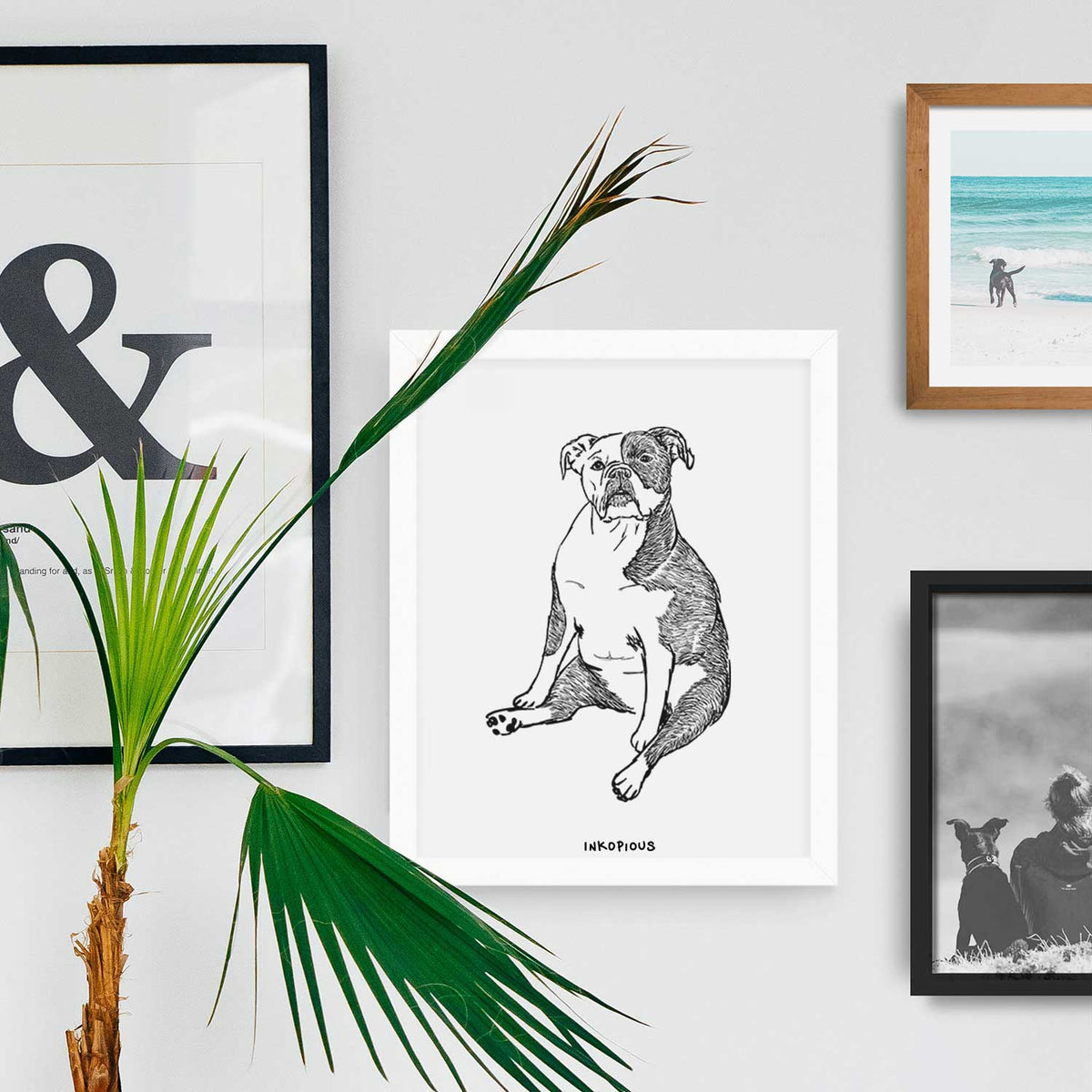 Doodled Phoebe the English Bulldog Art Print