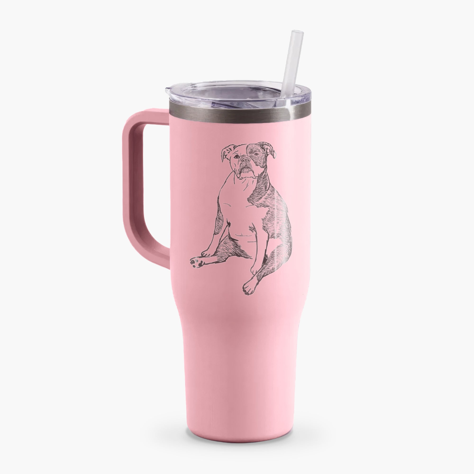 Doodled Phoebe the English Bulldog - 40oz Tumbler with Handle