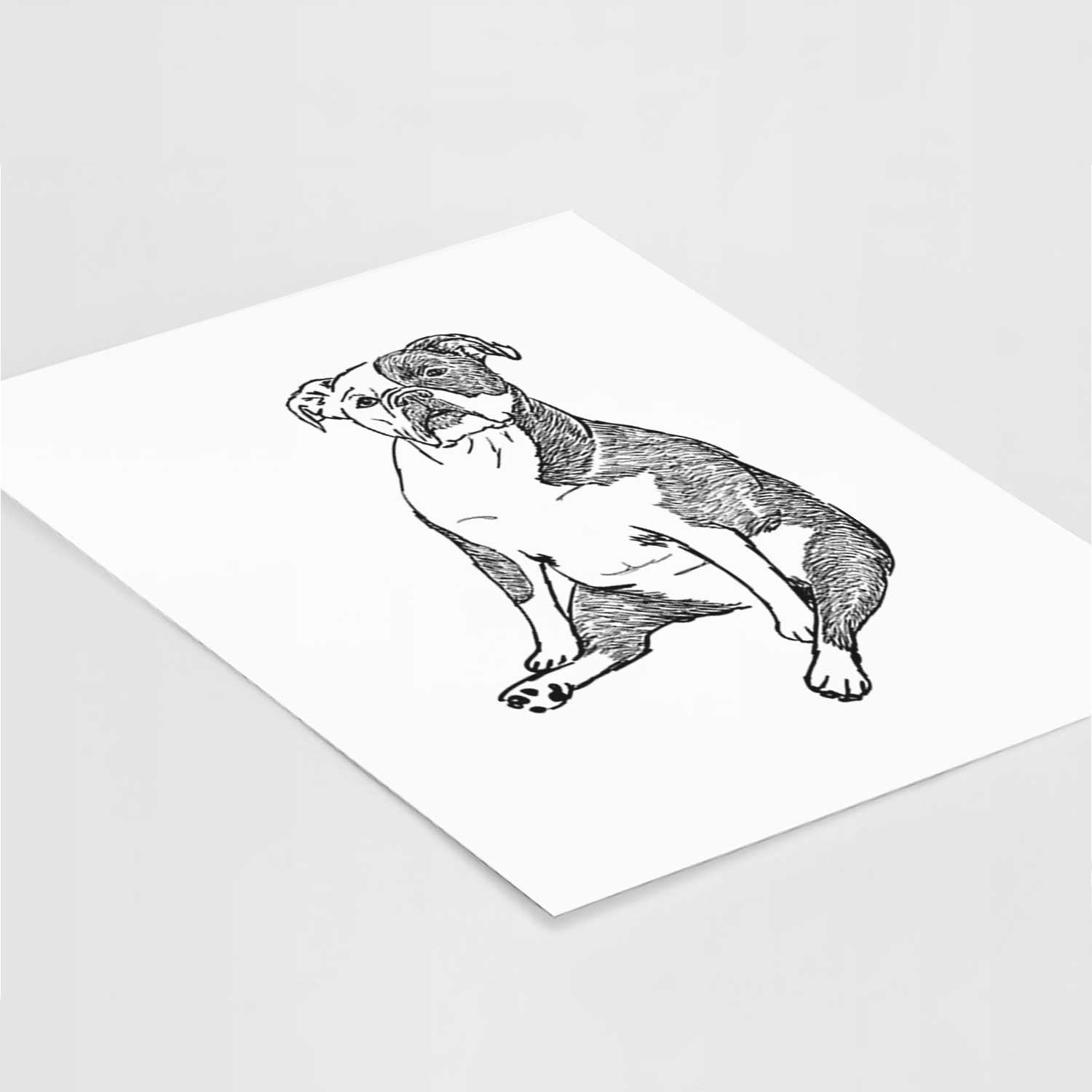 Doodled Phoebe the English Bulldog Art Print