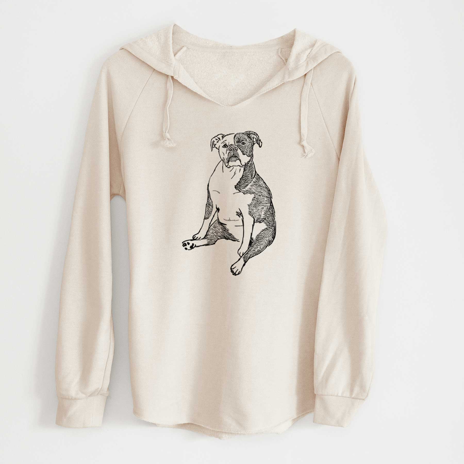 Doodled Phoebe the English Bulldog - Cali Wave Hooded Sweatshirt