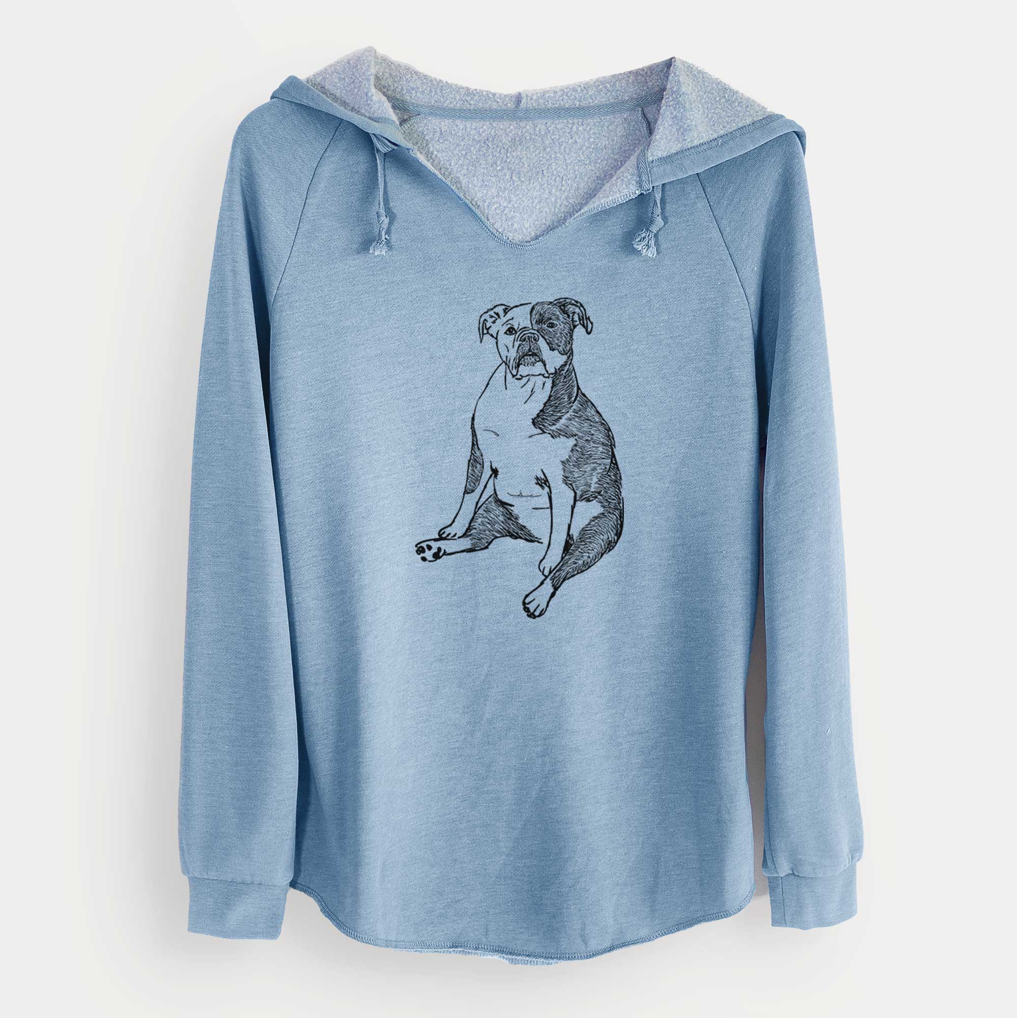 Doodled Phoebe the English Bulldog - Cali Wave Hooded Sweatshirt