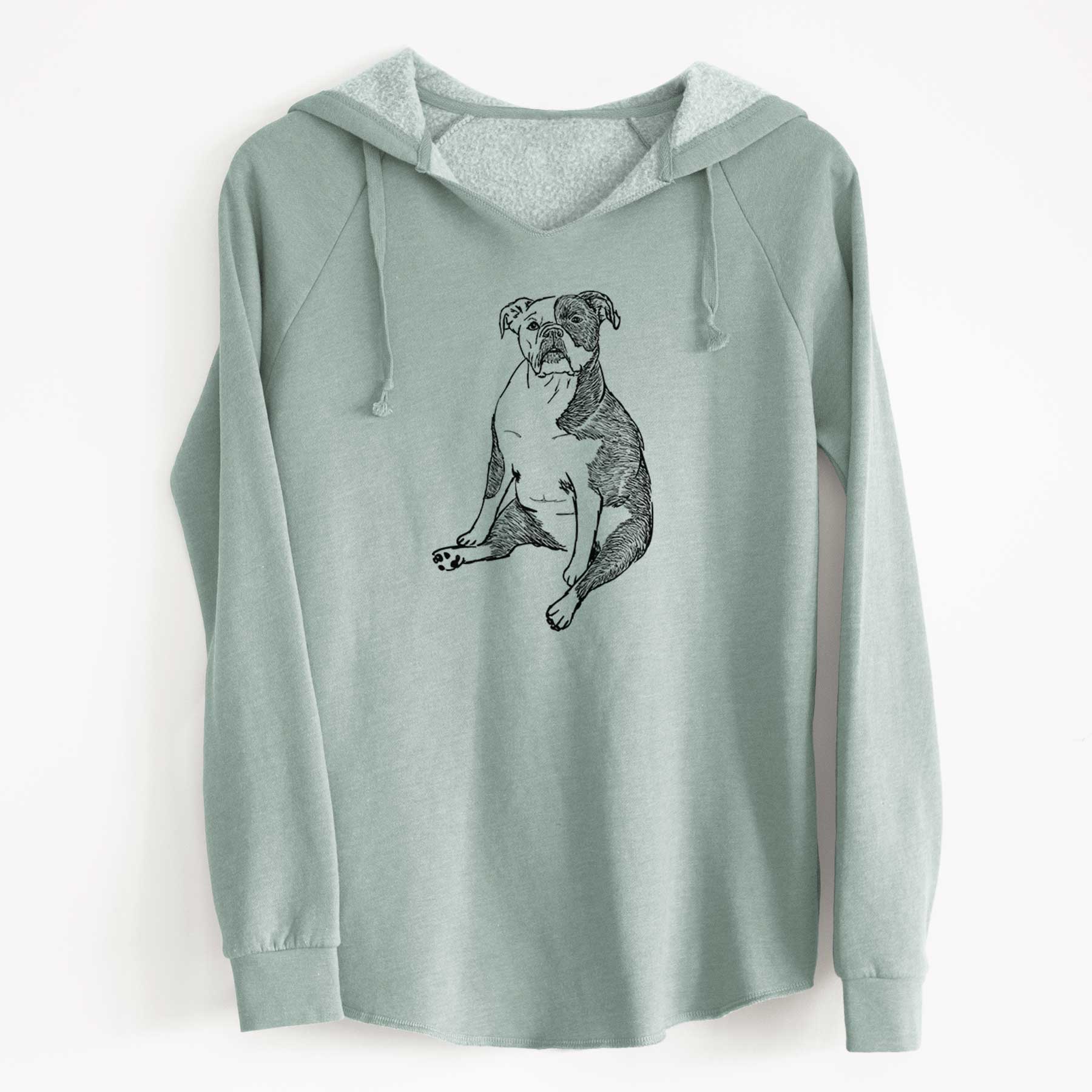 Doodled Phoebe the English Bulldog - Cali Wave Hooded Sweatshirt