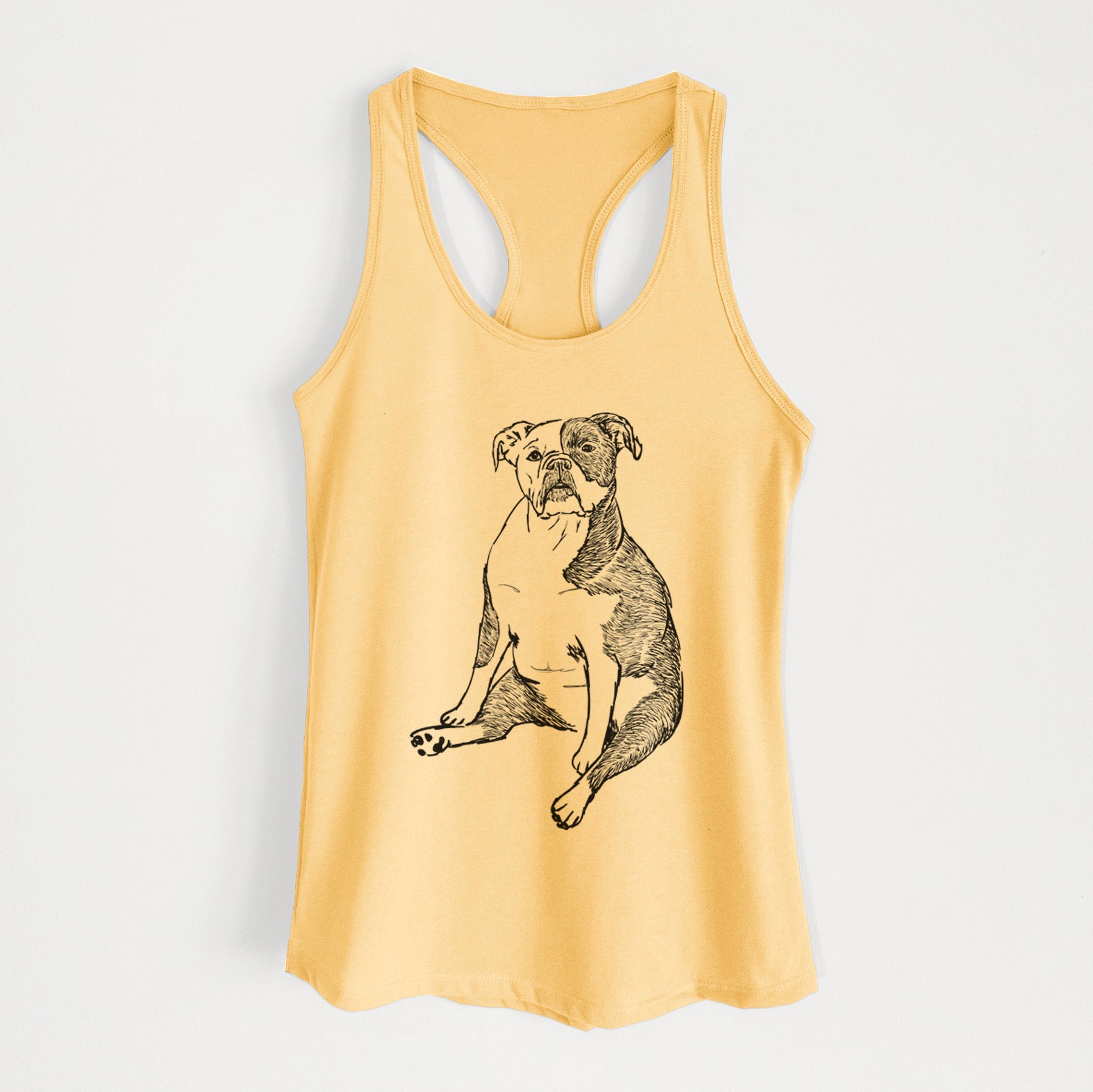 Doodled Phoebe the English Bulldog - Women's Racerback Tanktop