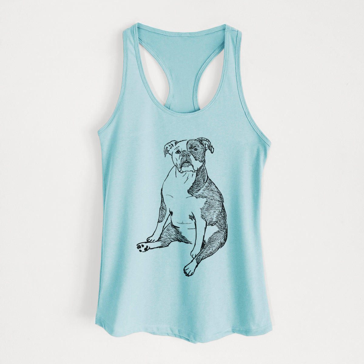 Doodled Phoebe the English Bulldog - Women&#39;s Racerback Tanktop